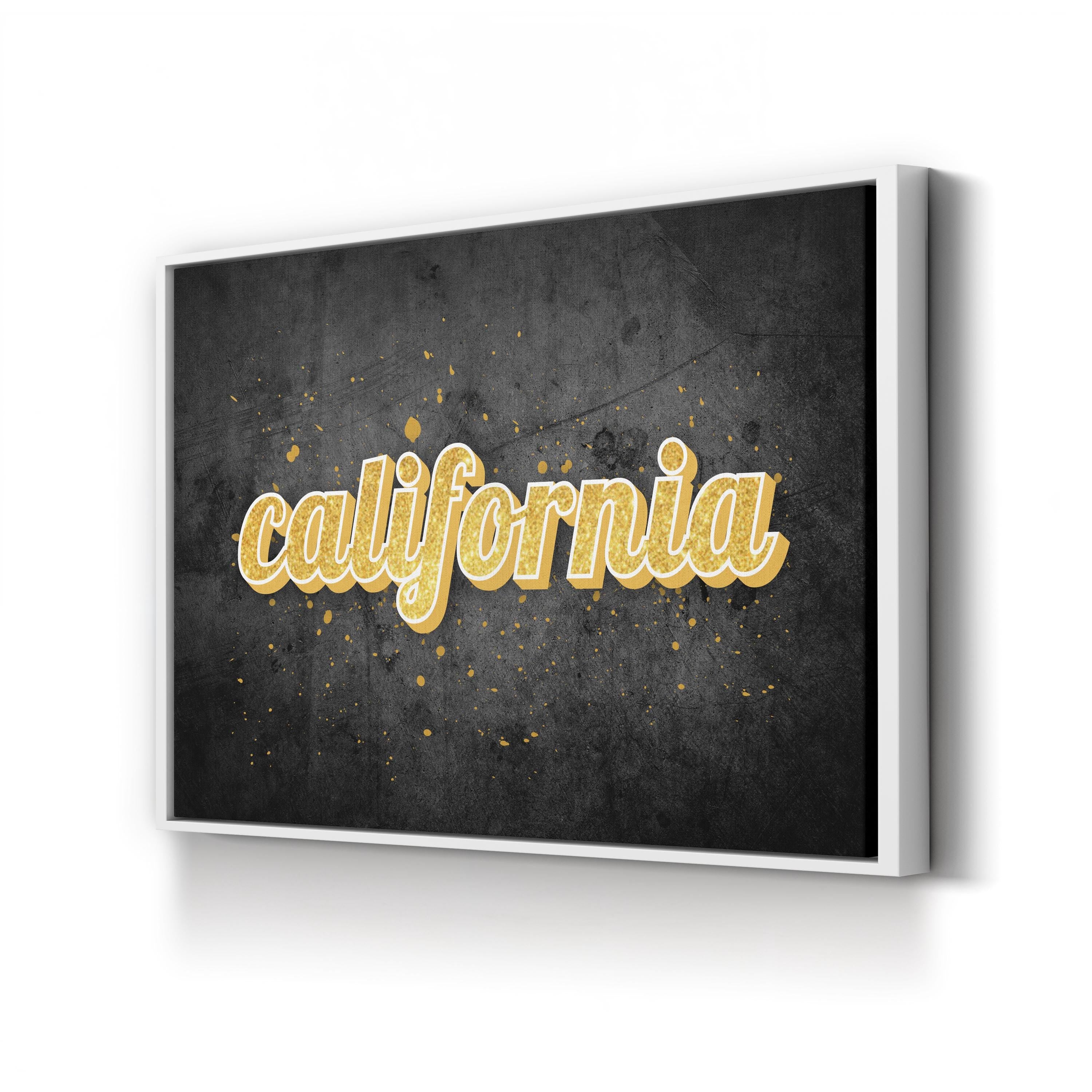 California Gold Calligraphy – Period Illustration Wall Art | Typographic Canvas Print