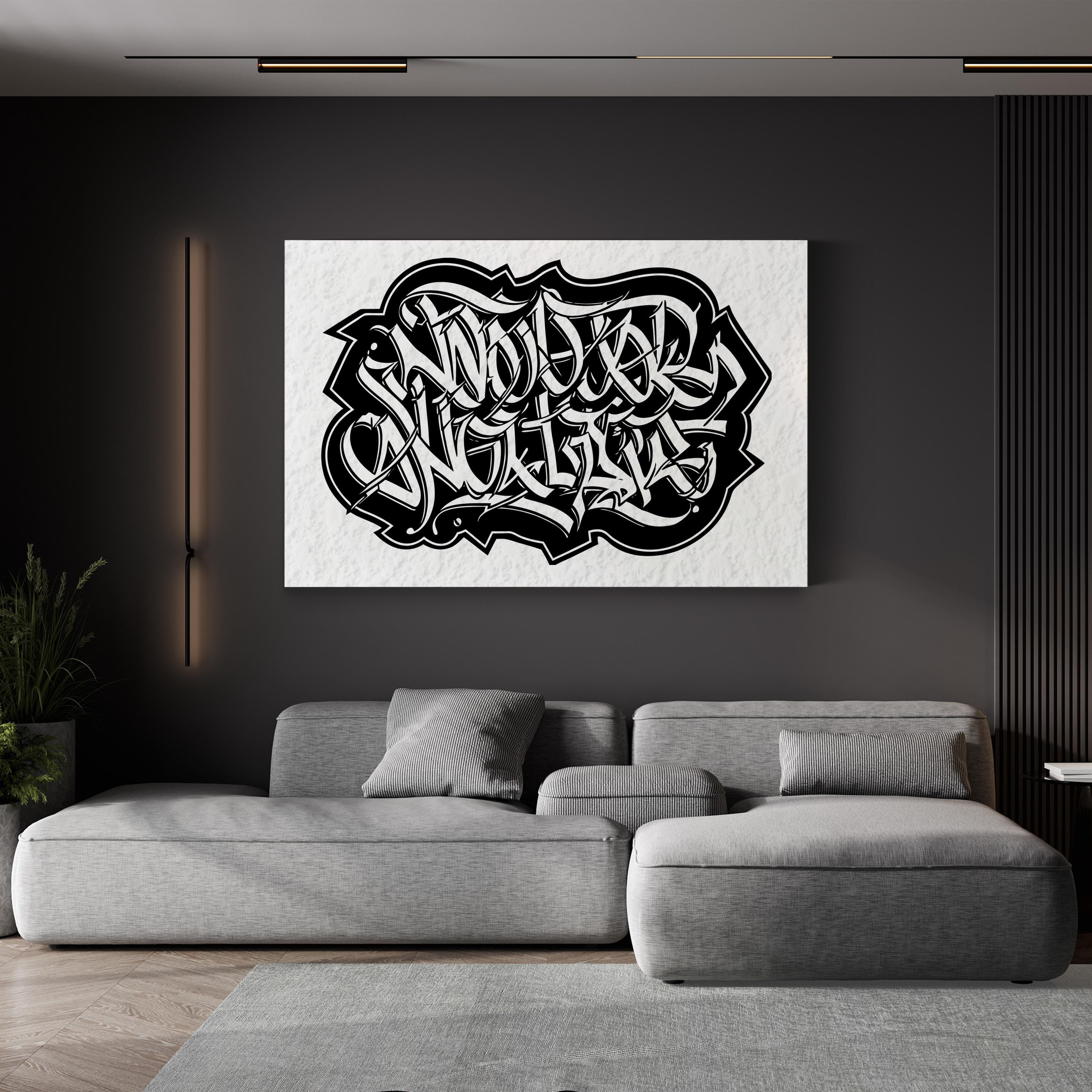 Calligraphy II – Period Illustration Wall Art | Modern Typography Canvas Print