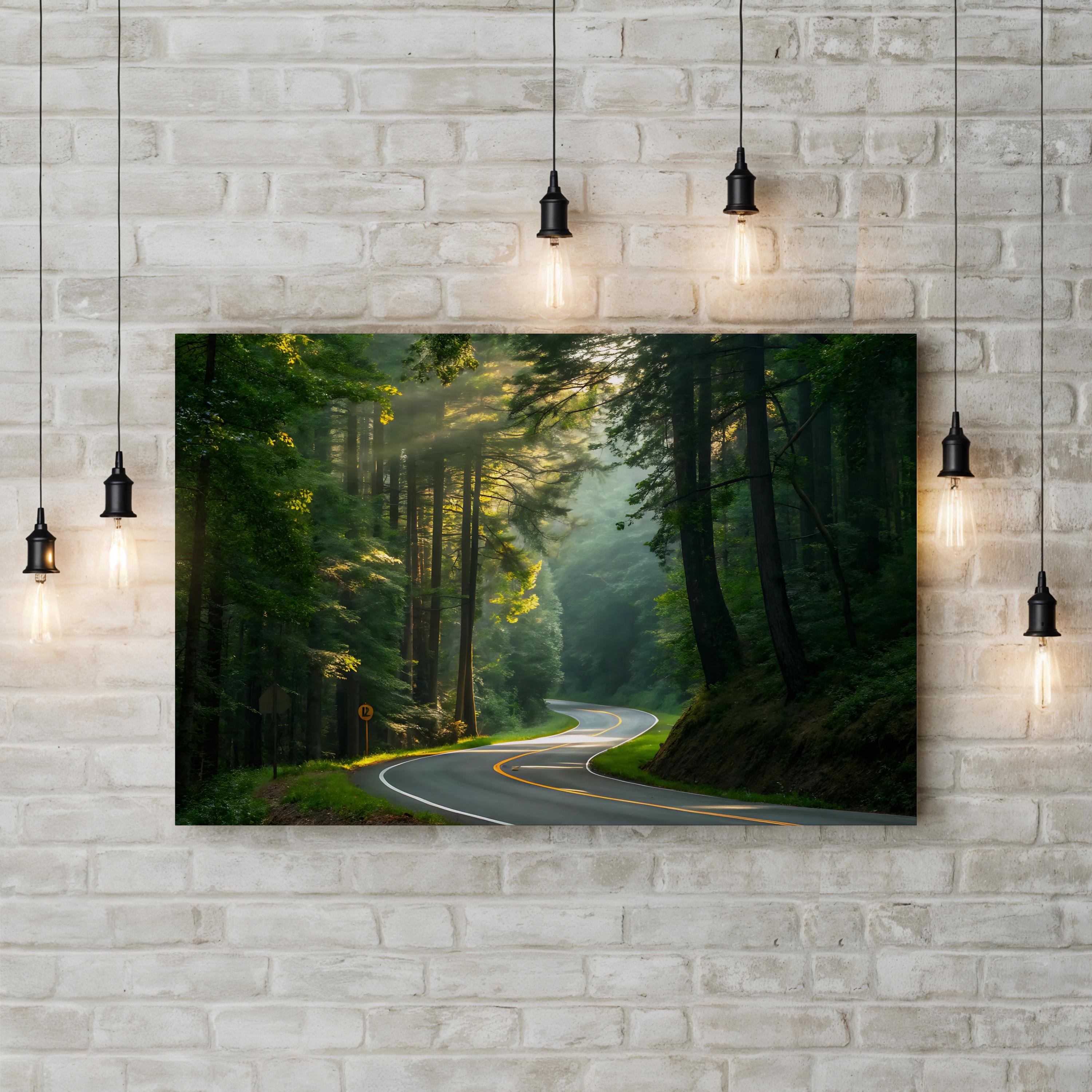 Country Road Scenic – Vintage Photography Wall Art | Countryside Landscape Canvas Print