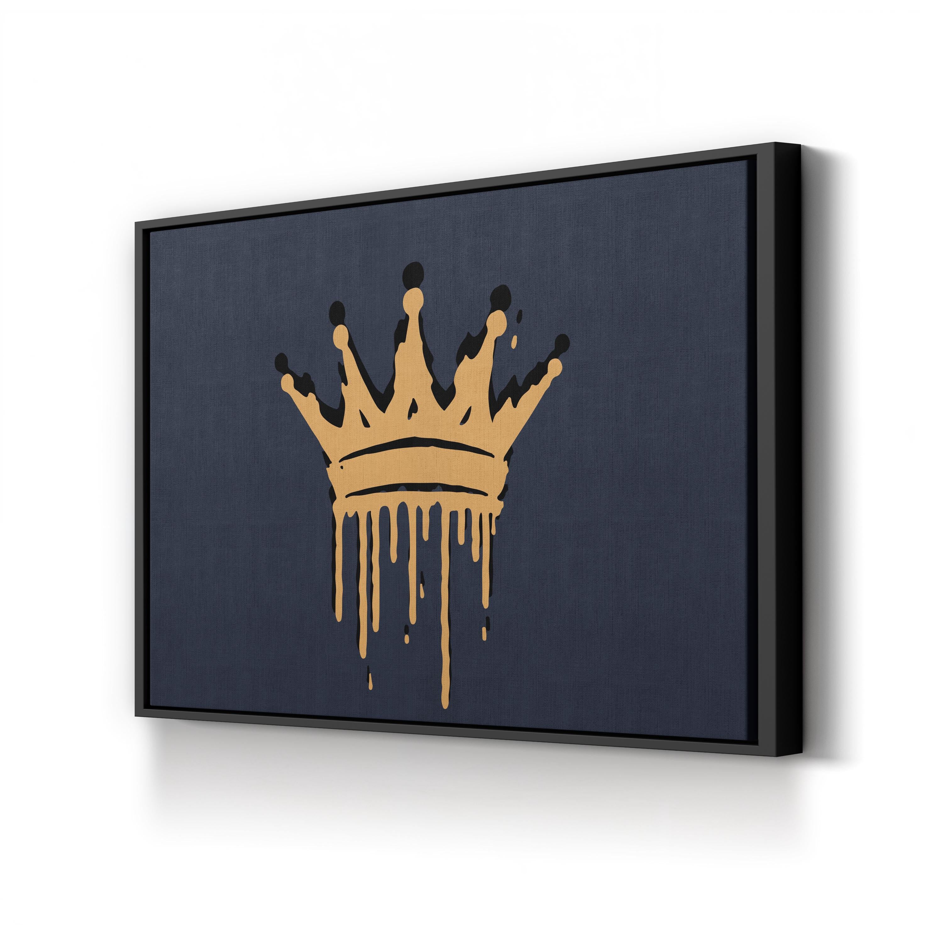 Crown II Calligraphy – Period Illustration Wall Art | Royal Typographic Canvas Print