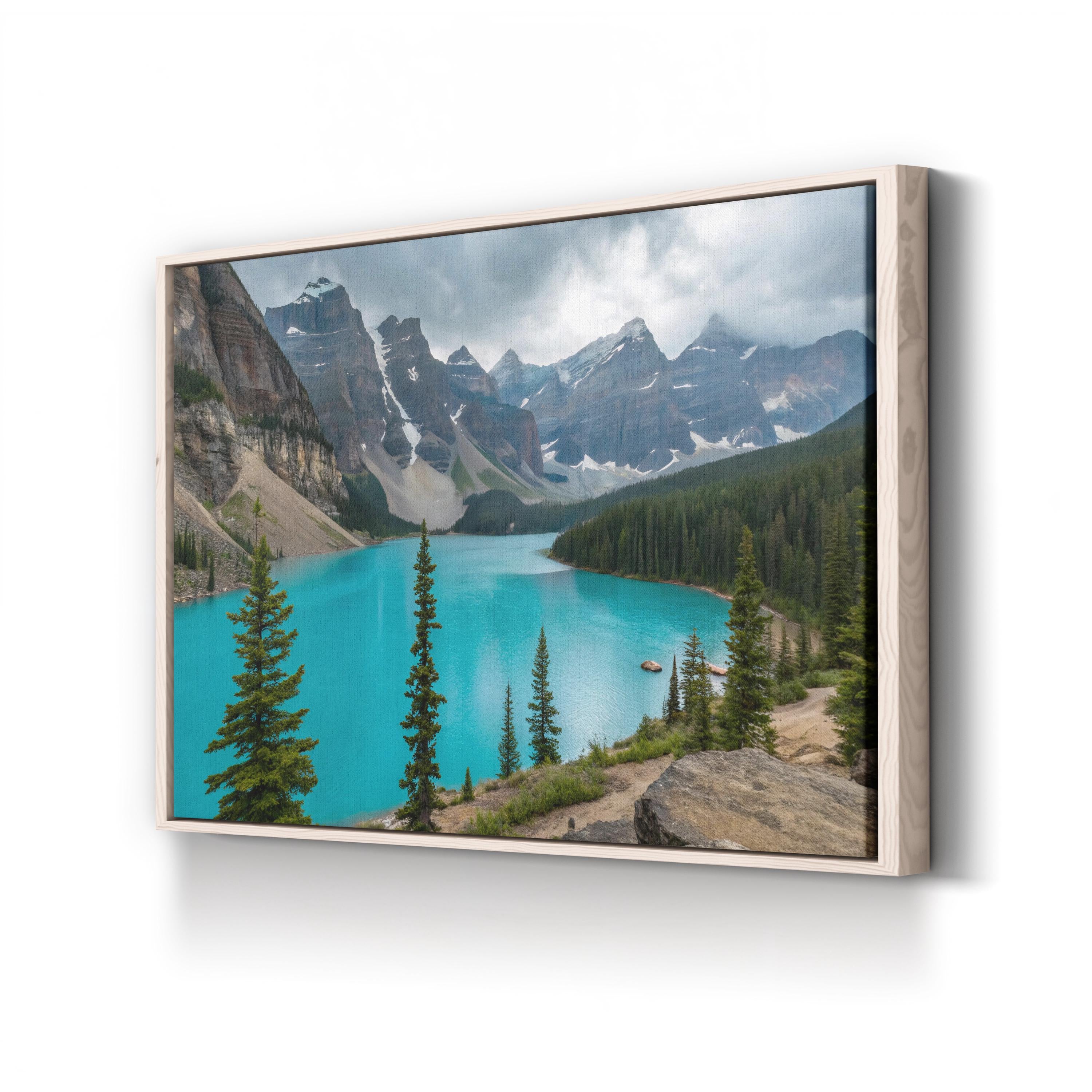 Turquoise Mountain Lake Canvas Art Print