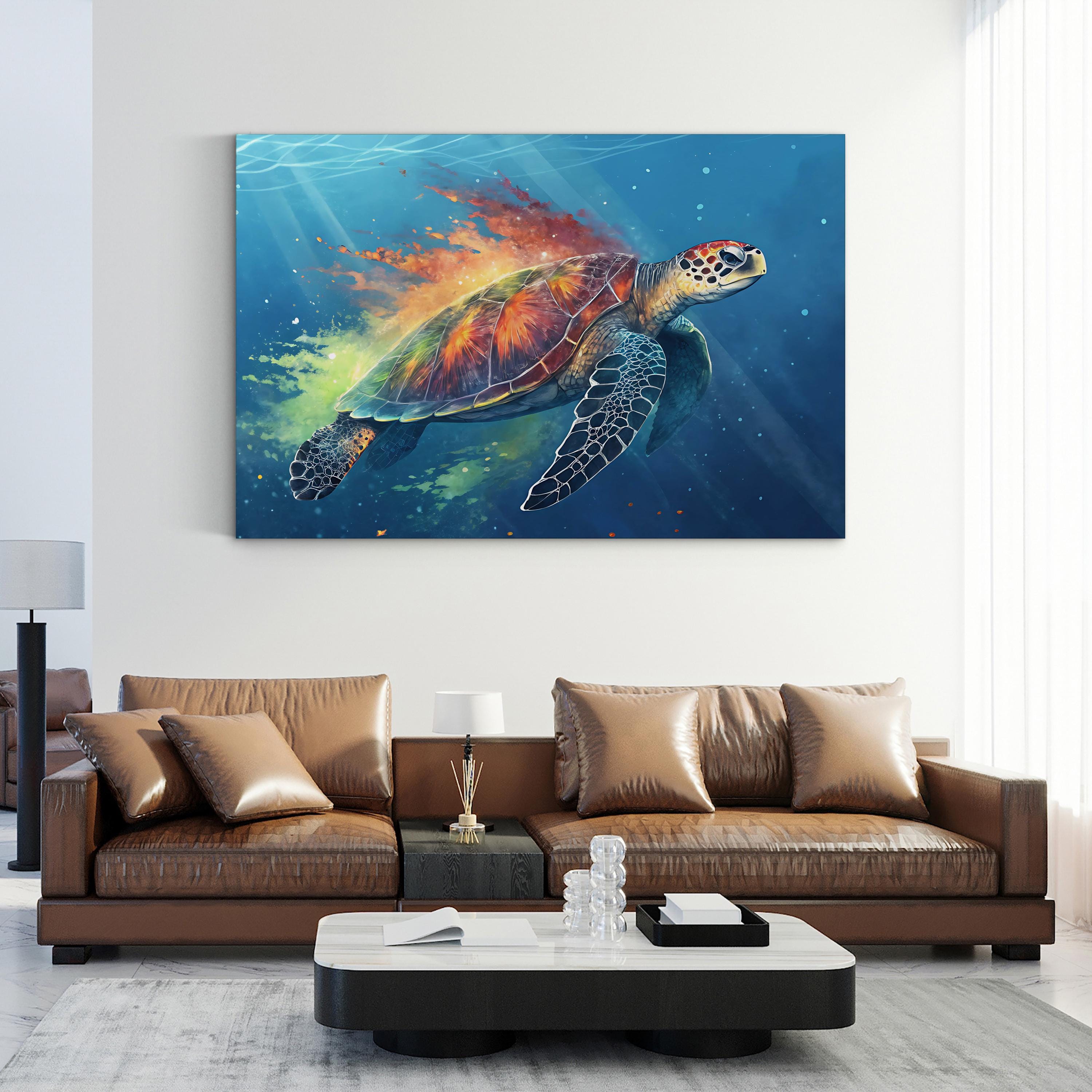 Watercolor Sea Turtle – Period Illustration Wall Art | Ocean Marine Canvas Print