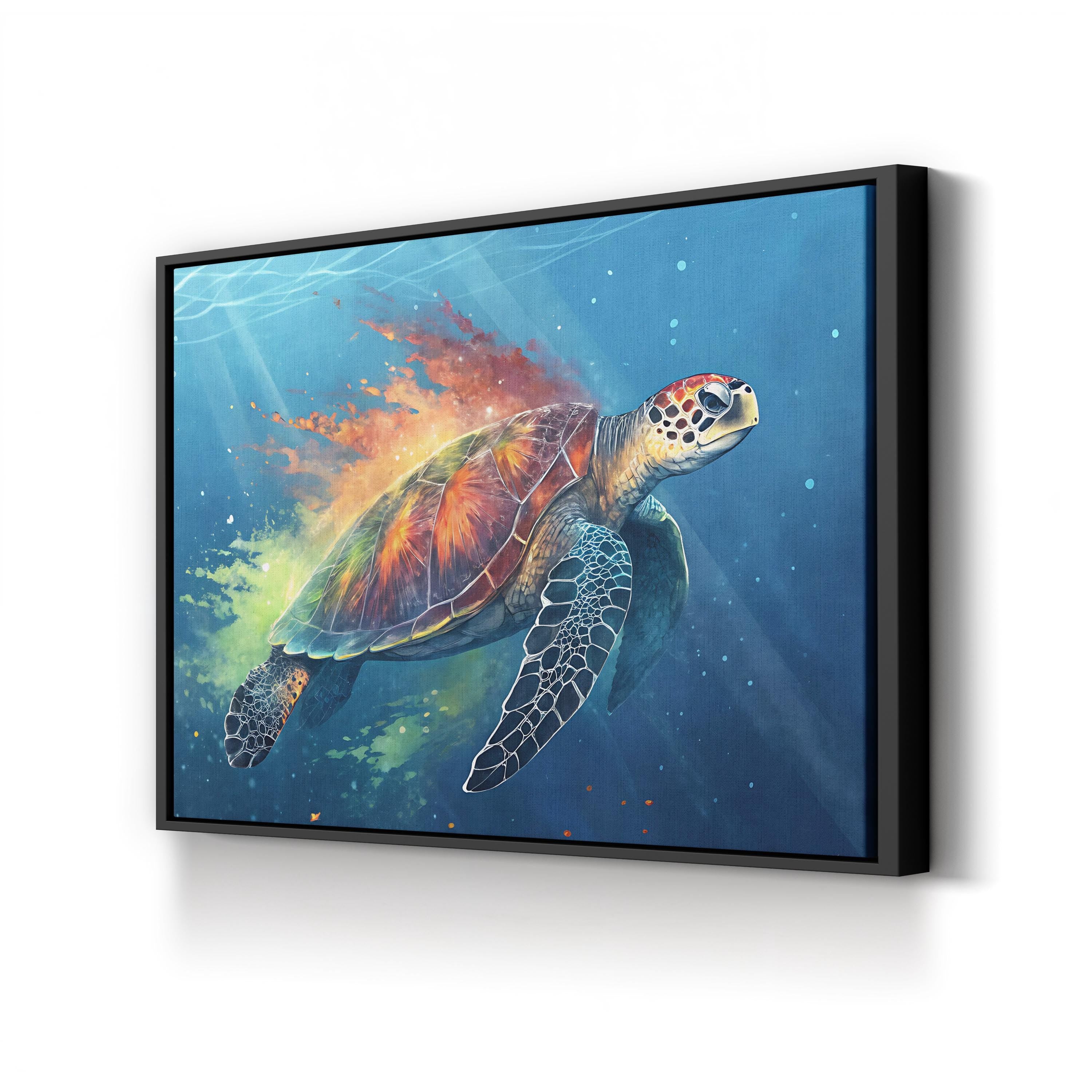Watercolor Sea Turtle – Period Illustration Wall Art | Ocean Marine Canvas Print