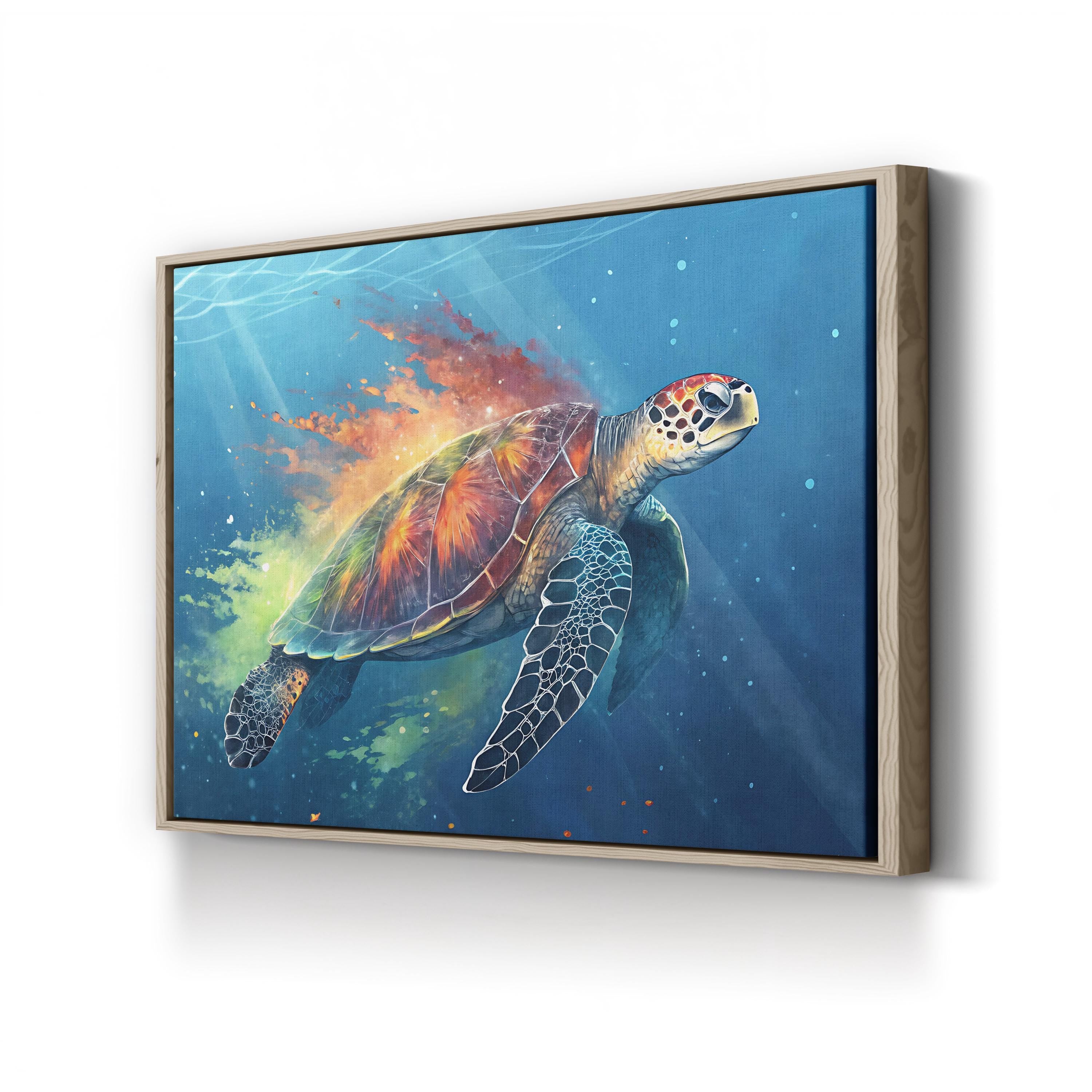 Watercolor Sea Turtle – Period Illustration Wall Art | Ocean Marine Canvas Print