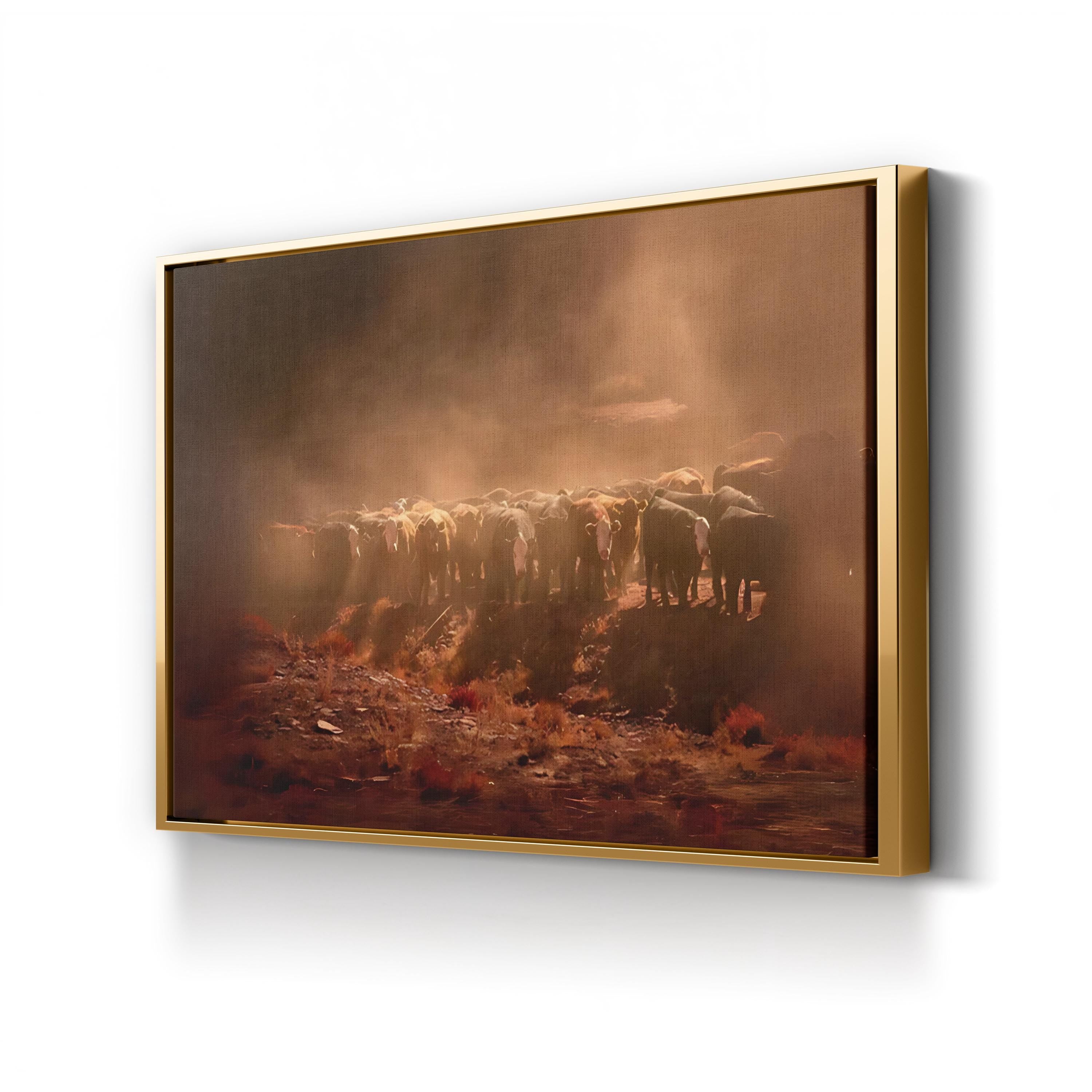 Cattle Herd Canvas – Rural Landscape Photography Wall Art