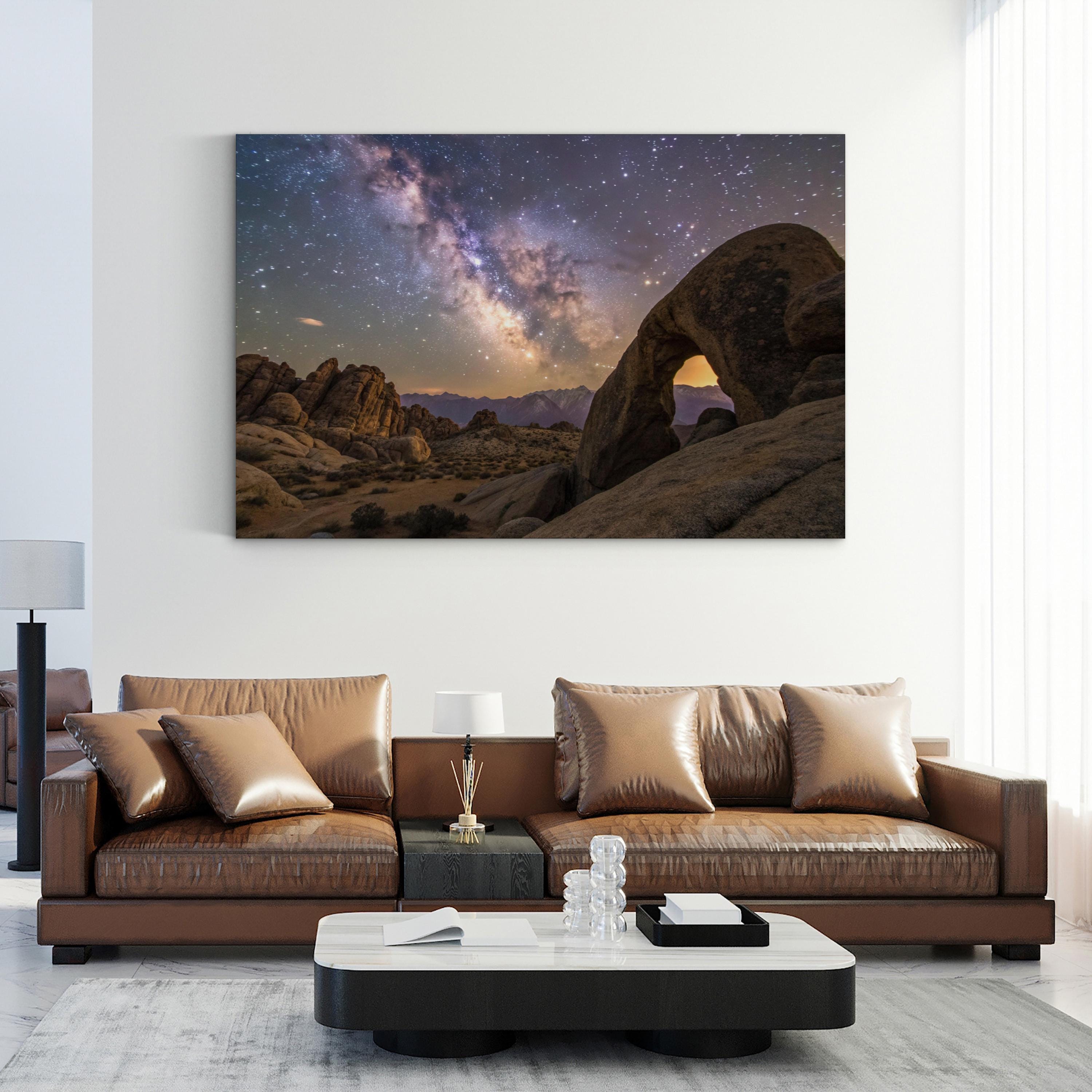 Milky Way Desert Arch – Vintage Photography Wall Art | Starry Night Canvas Print