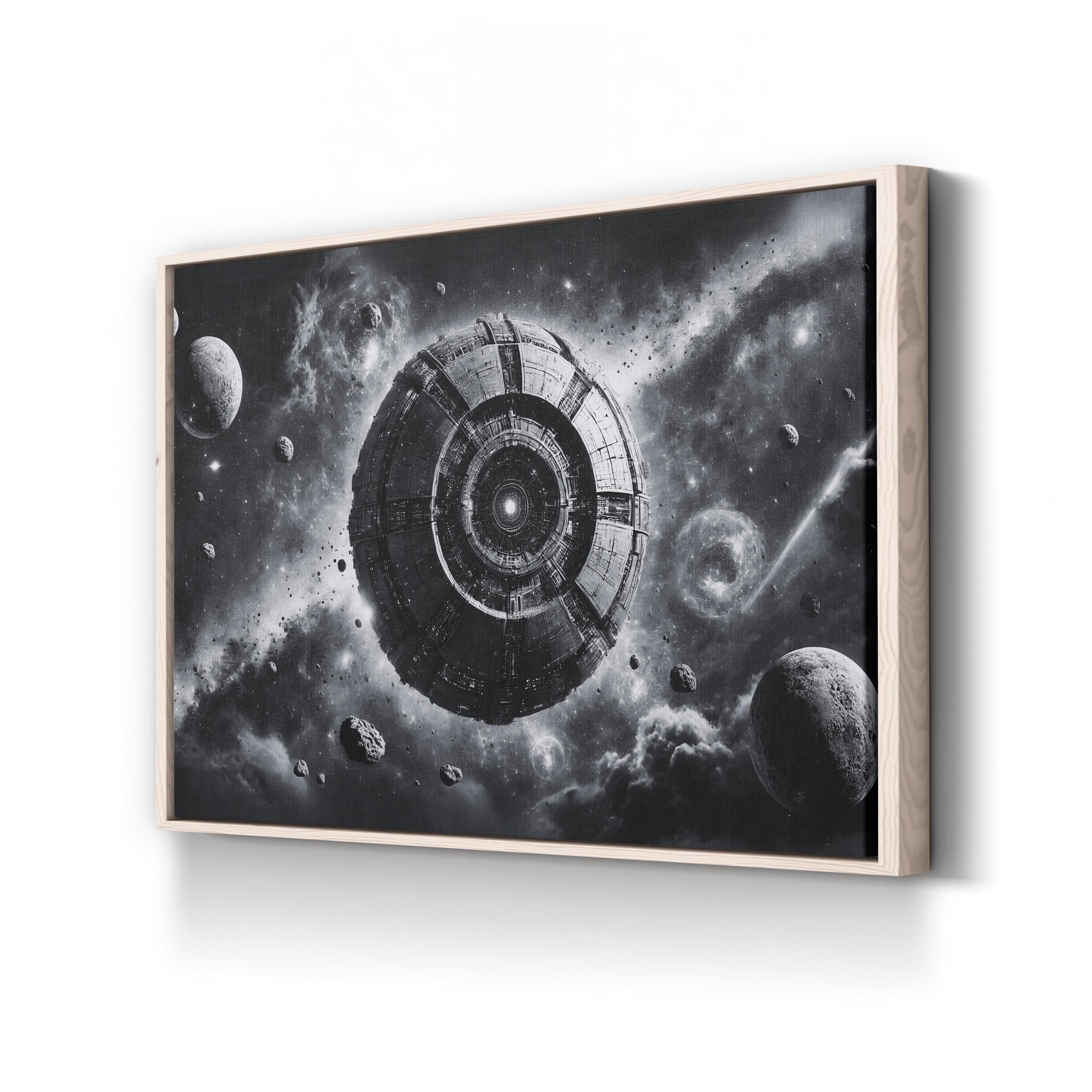 Cosmic Disturbance B&W Canvas – Motivational Galaxy Wall Art
