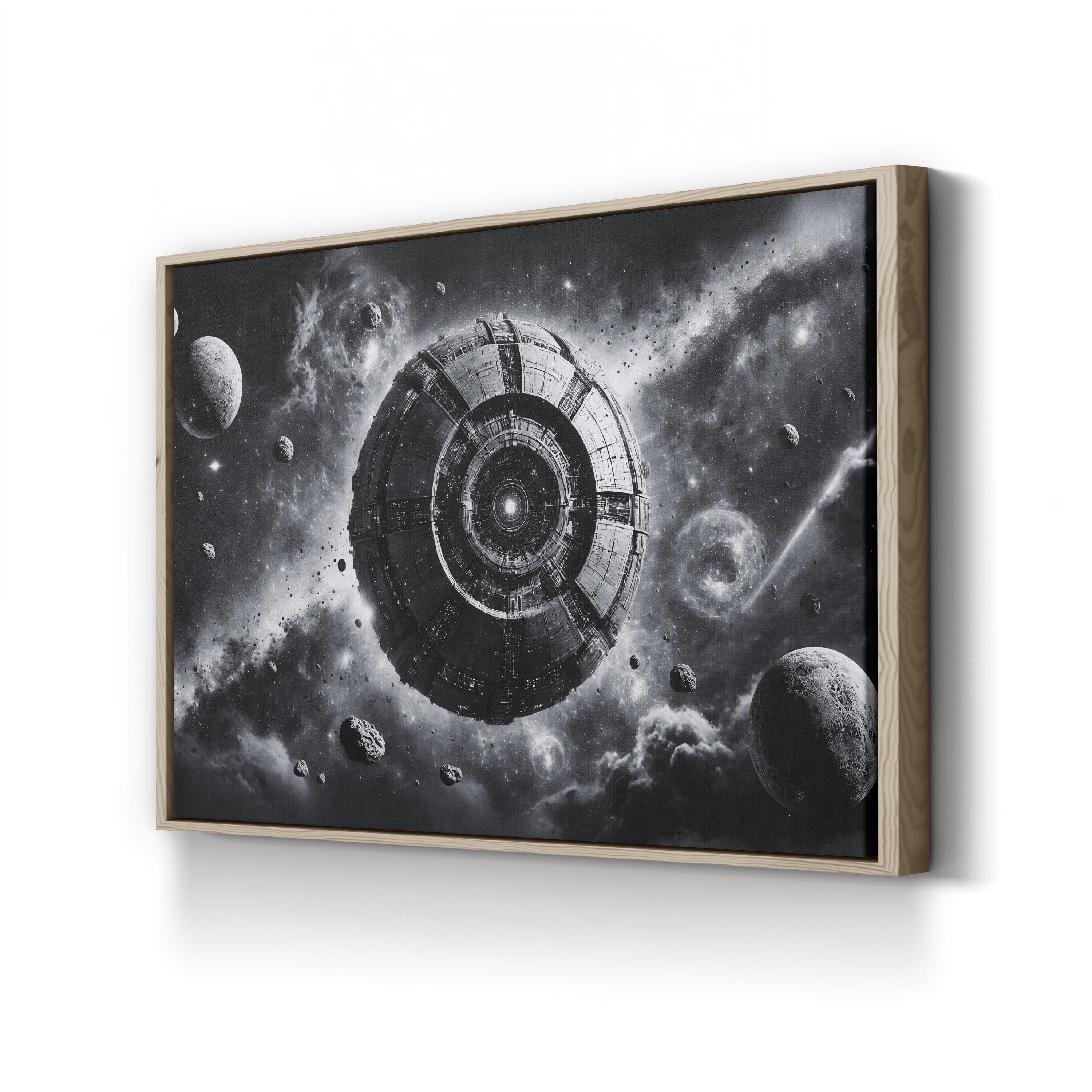 Cosmic Disturbance B&W Canvas – Motivational Galaxy Wall Art