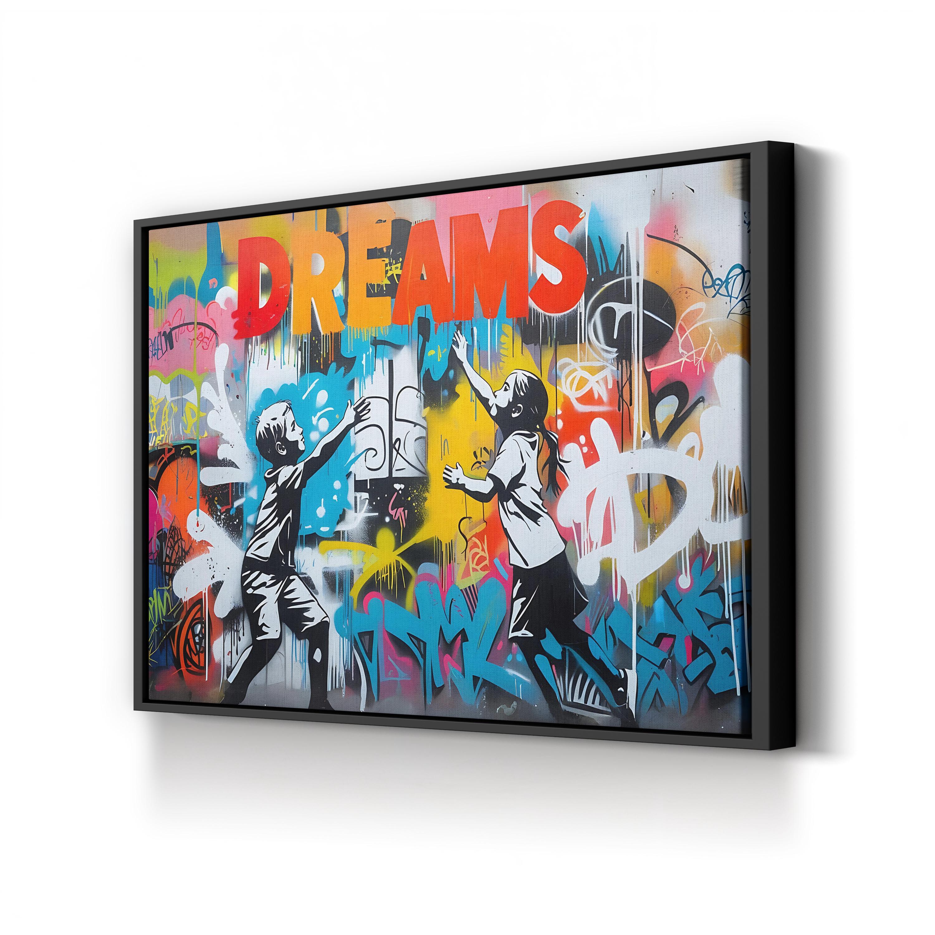 Graffiti DREAM Canvas – Urban Typography Wall Art