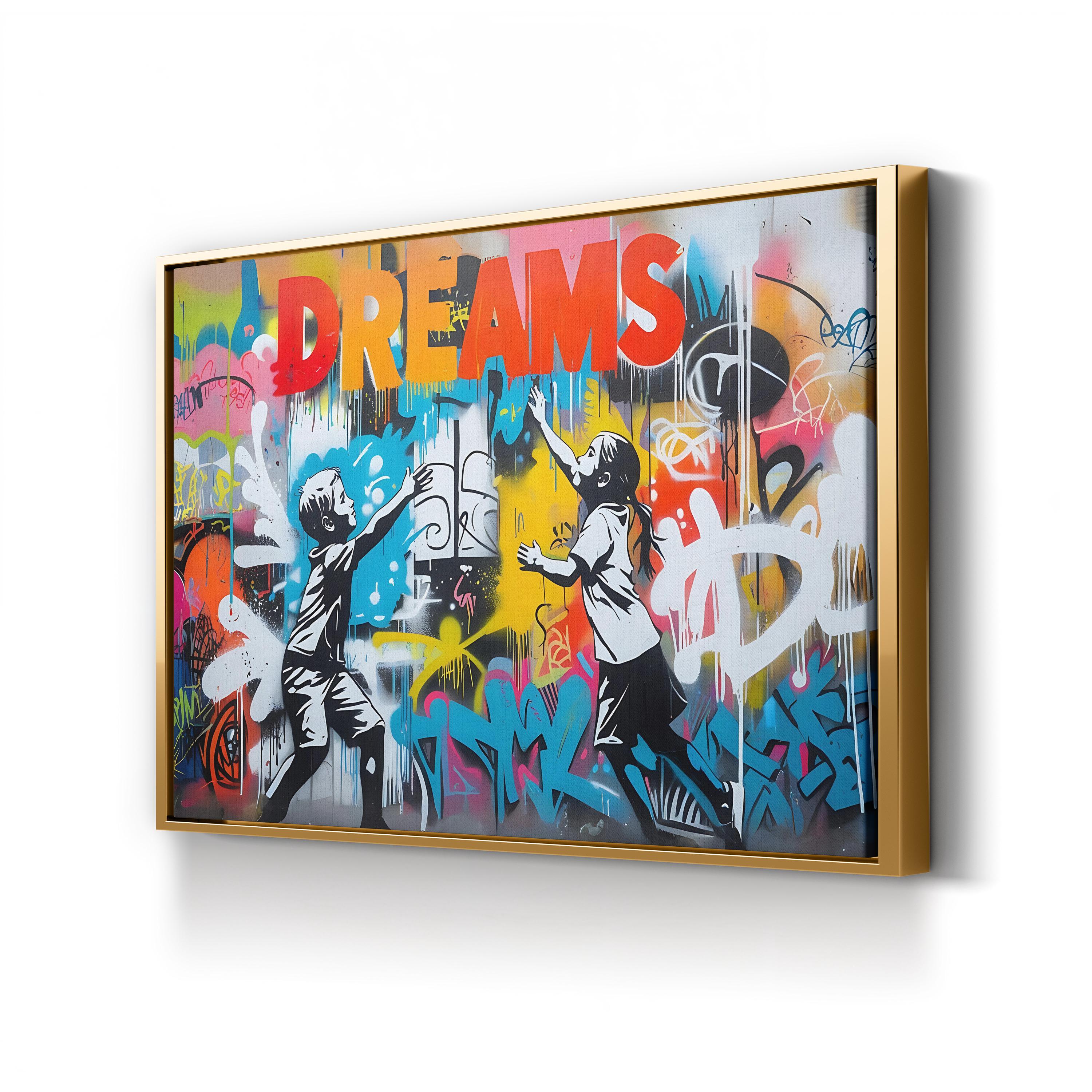 Graffiti DREAM Canvas – Urban Typography Wall Art