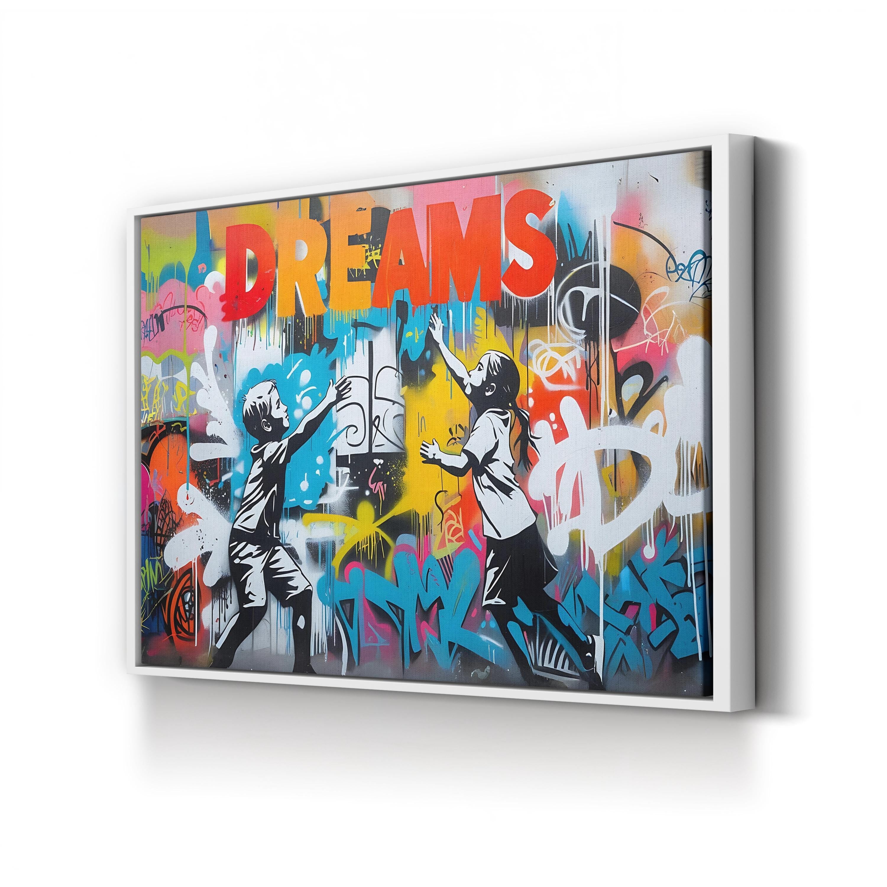 Graffiti DREAM Canvas – Urban Typography Wall Art