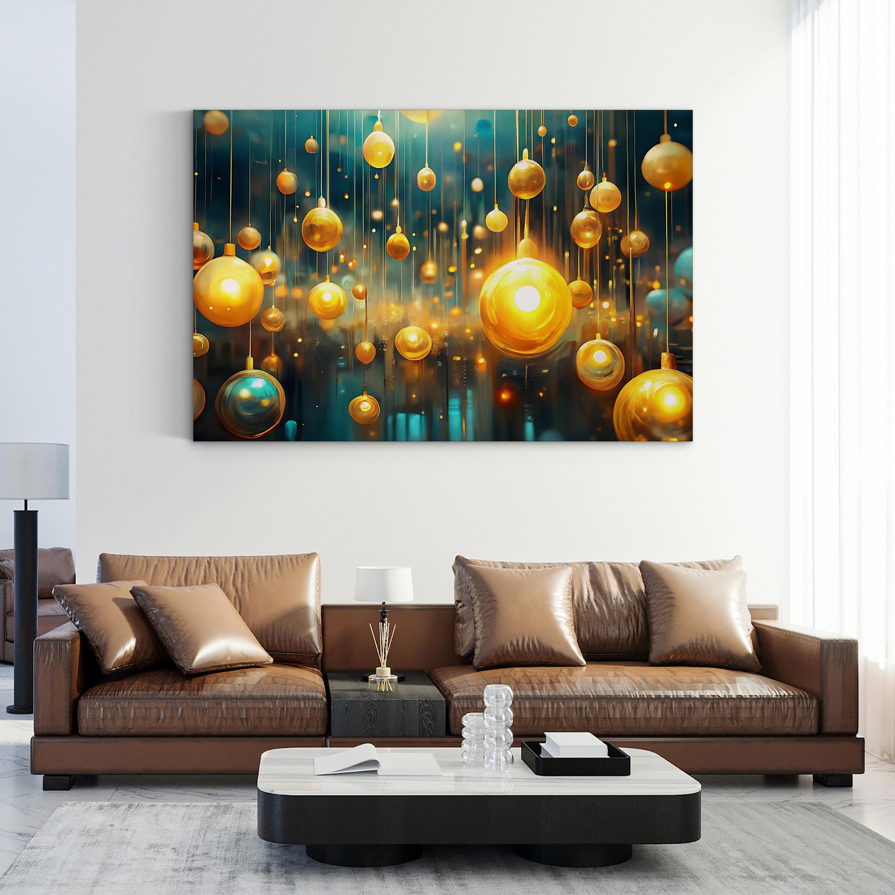 Abstract Luminous Orbs – Period Illustration Wall Art | Contemporary Light Canvas Print
