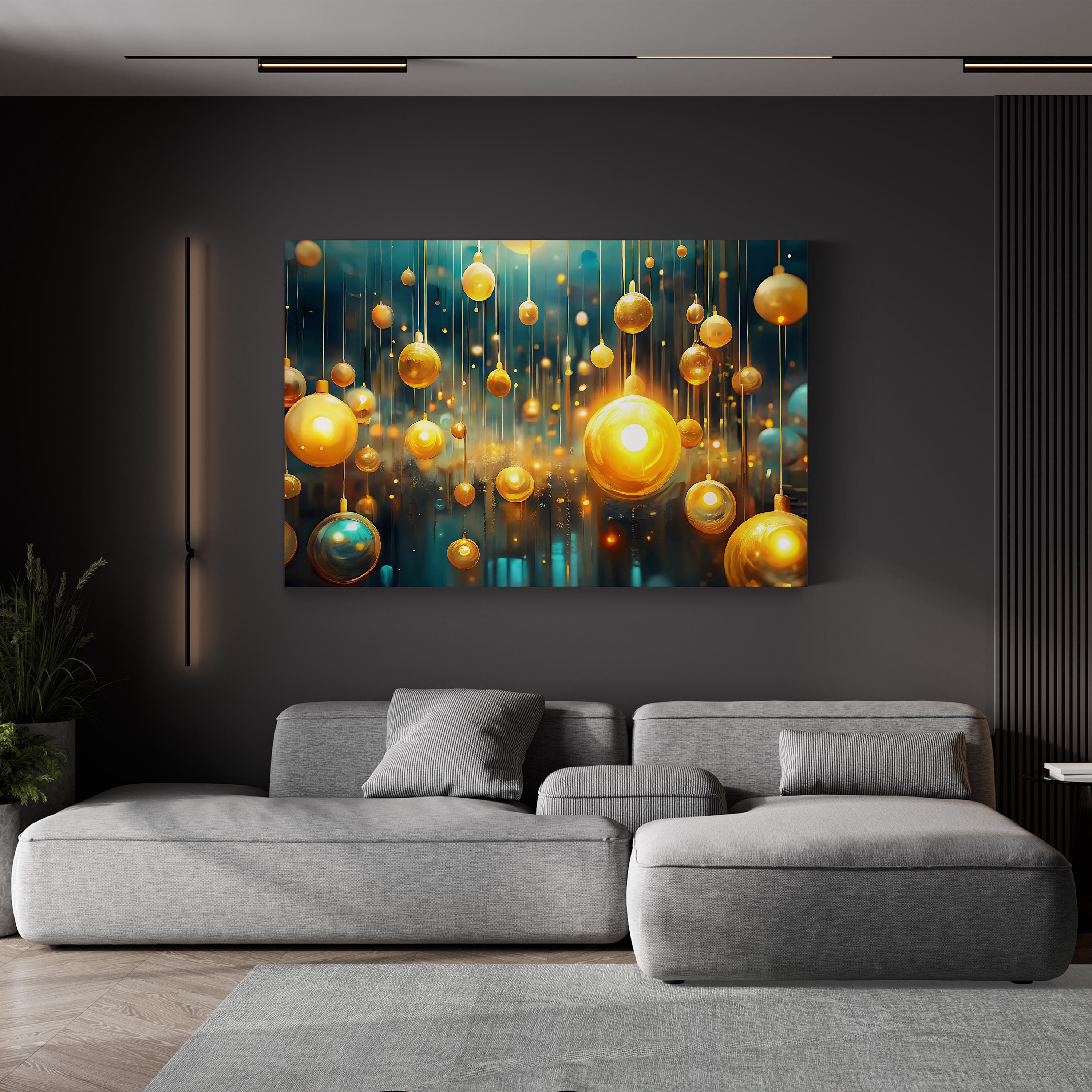 Abstract Luminous Orbs – Period Illustration Wall Art | Contemporary Light Canvas Print