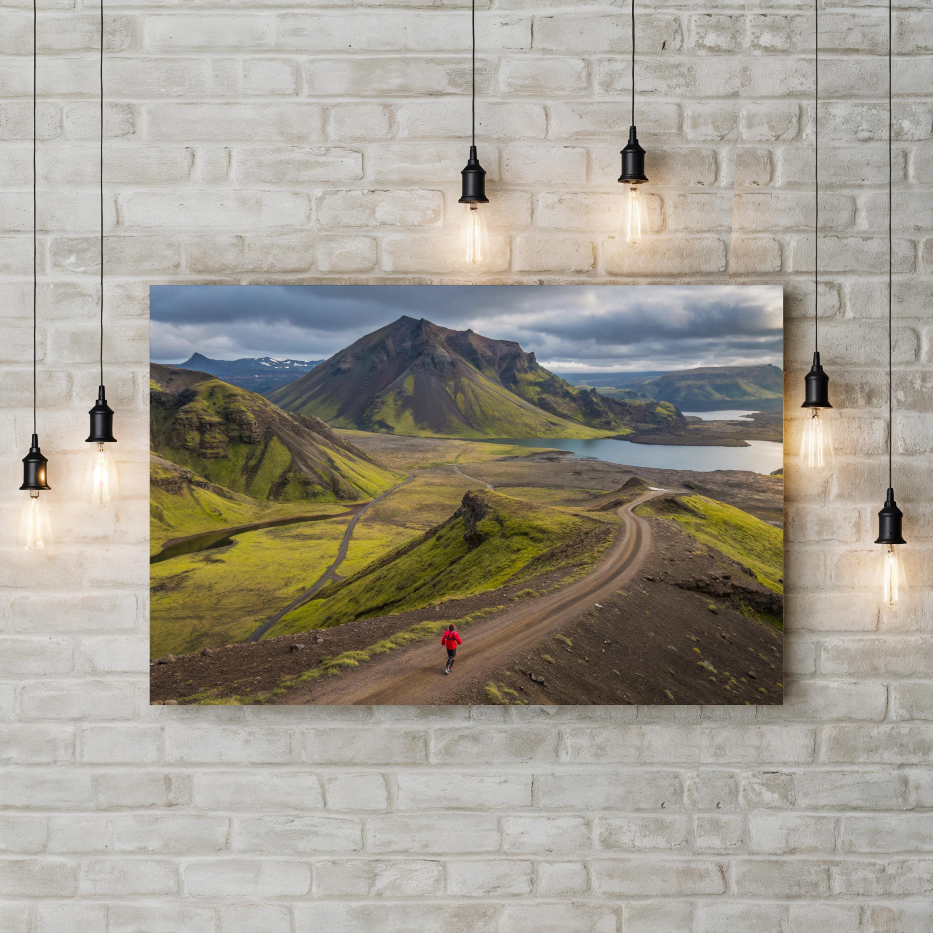 Iceland Volcanic Valley – Vintage Photography Wall Art | Scenic Landscape Canvas Print