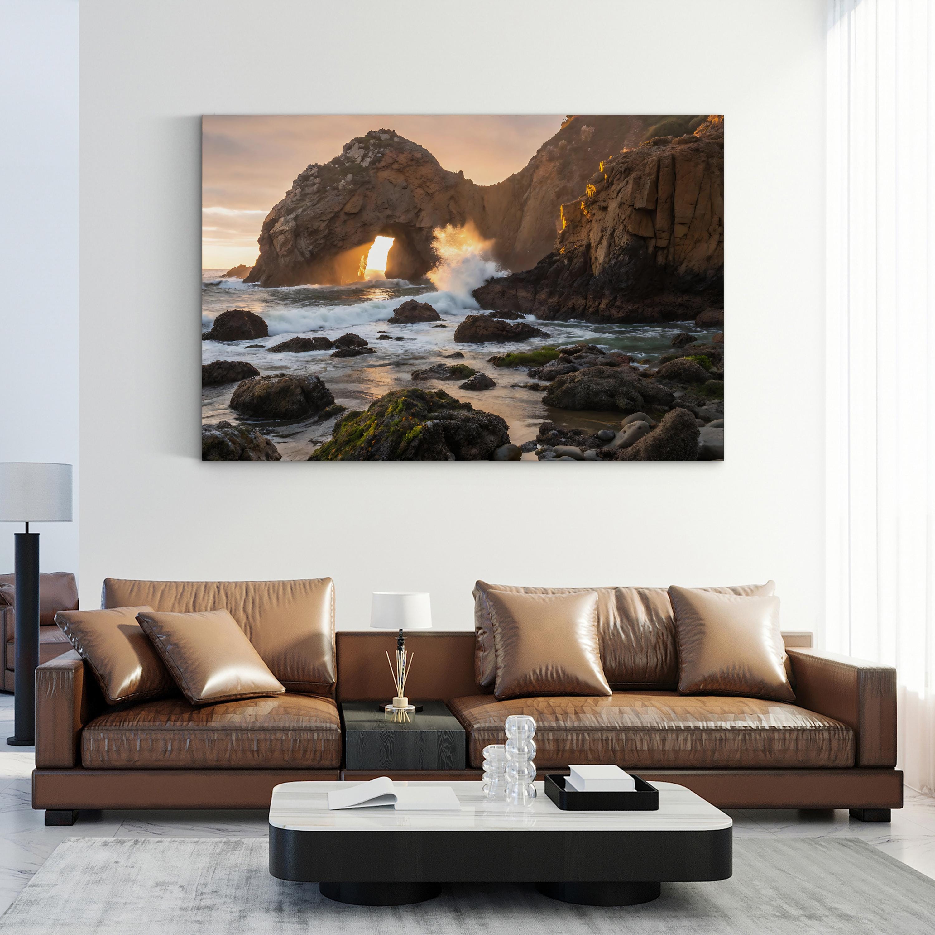 Coastal Sea Cliffs Arch – Vintage Photography Wall Art | Ocean Landscape Canvas Print