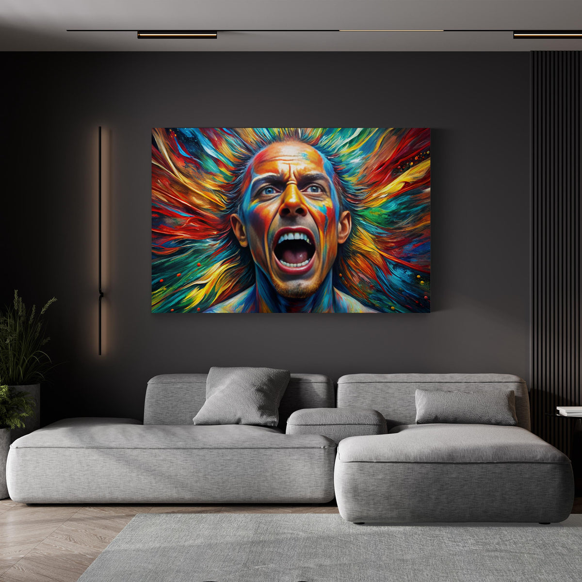 Colorful Horror Scream Expressionist Portrait