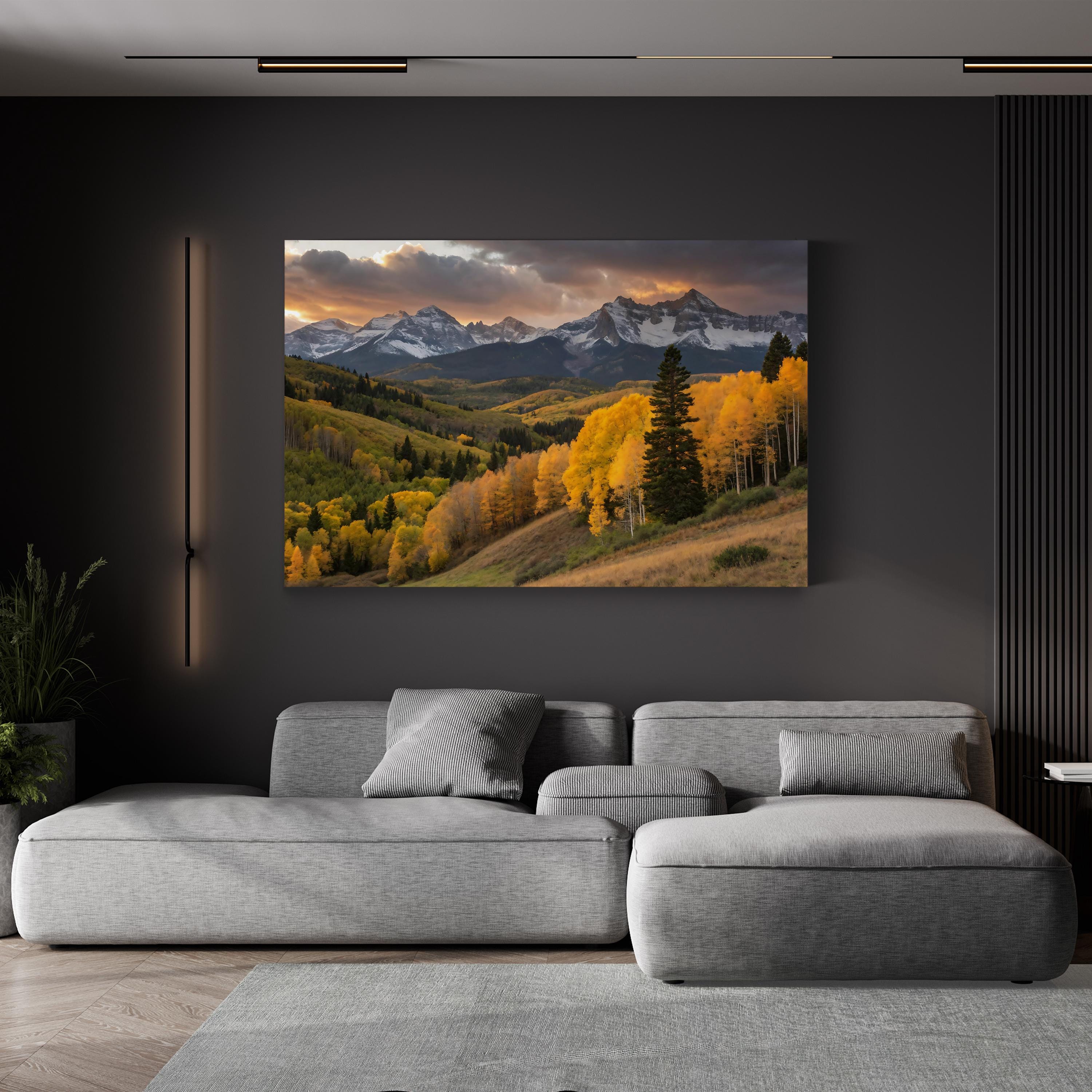 Fall Mountain Foliage – Vintage Photography Wall Art | Autumn Landscape Canvas Print