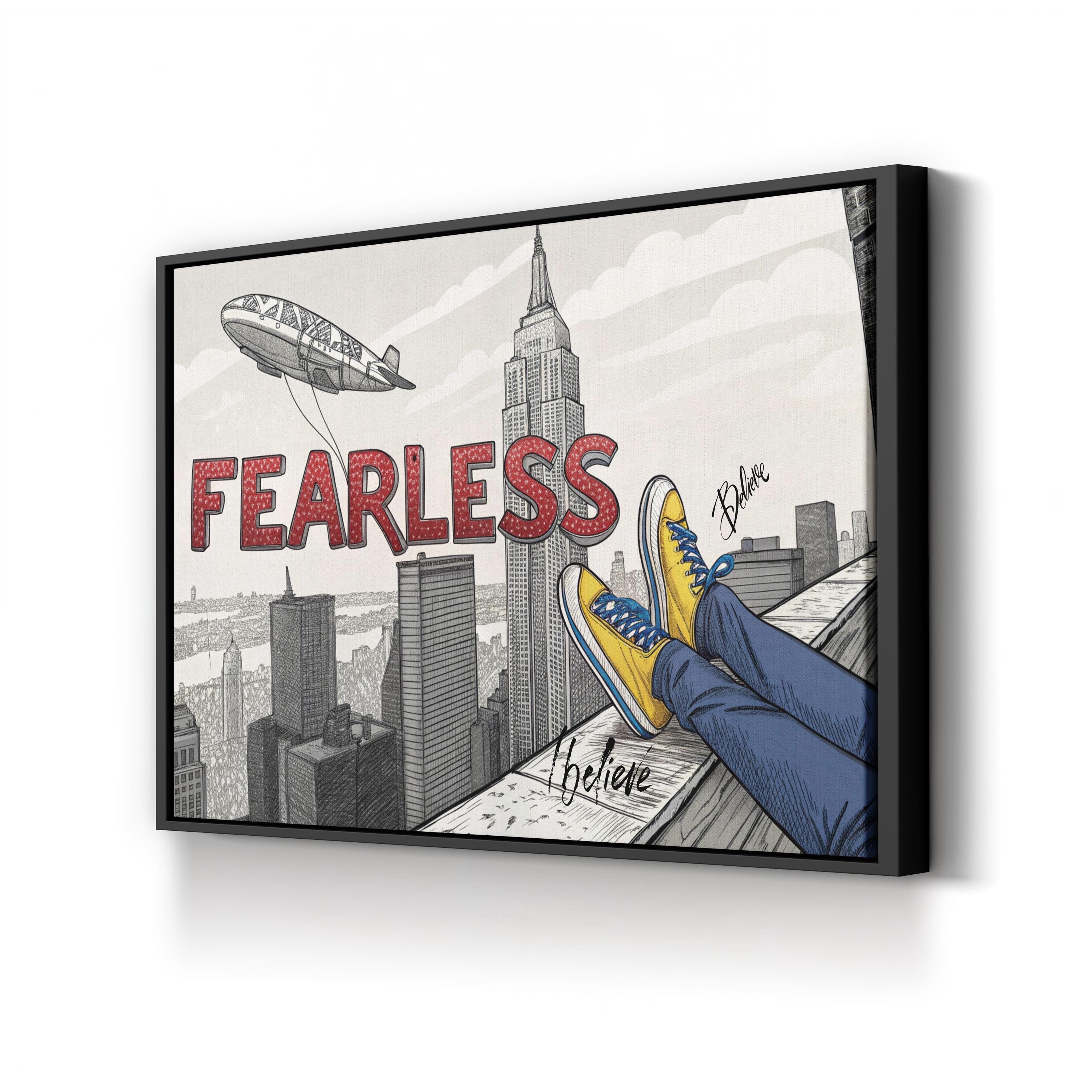 Fearless Inspirational Canvas Art Print – Motivational Wall Art for Modern Interiors
