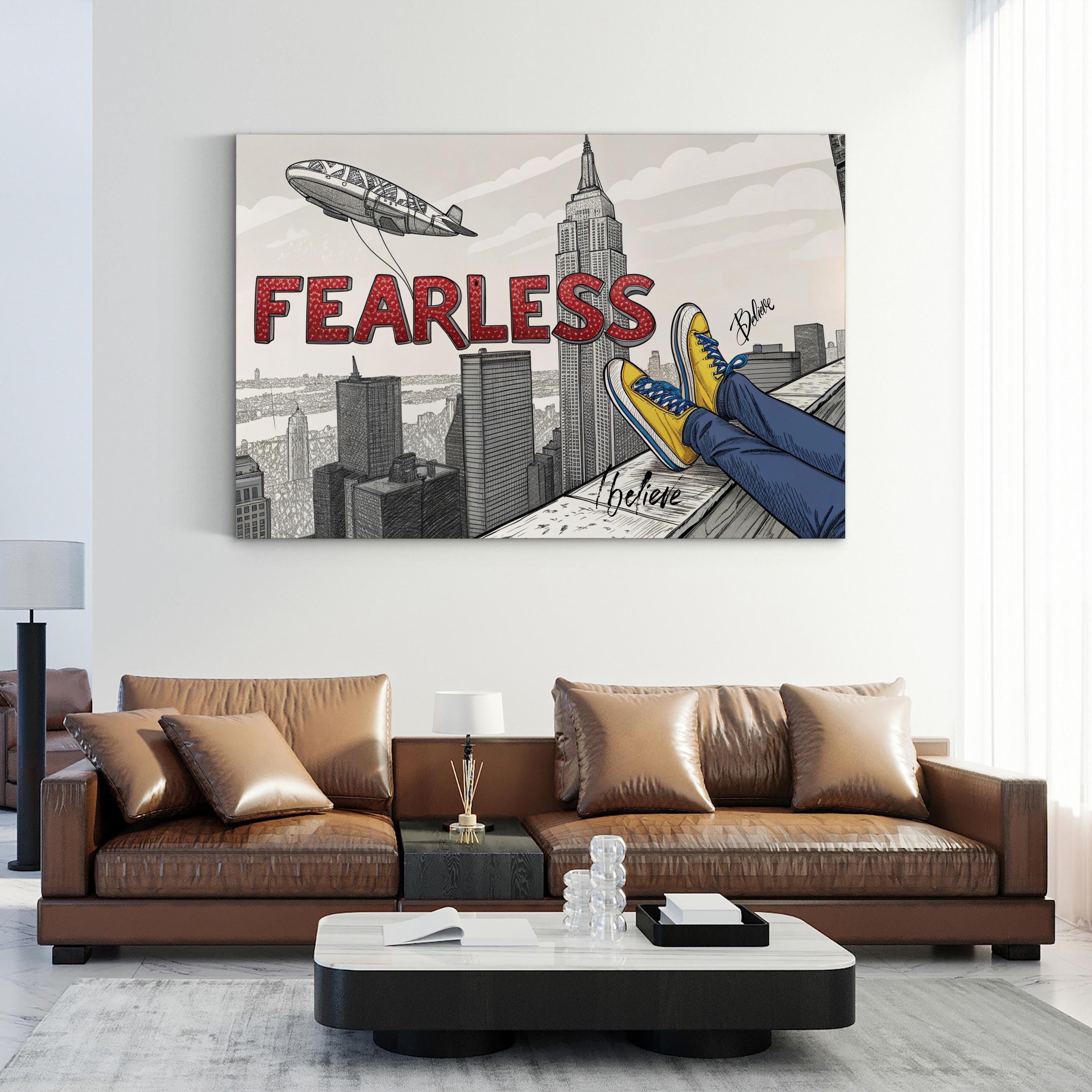 Fearless Inspirational Canvas Art Print – Motivational Wall Art for Modern Interiors