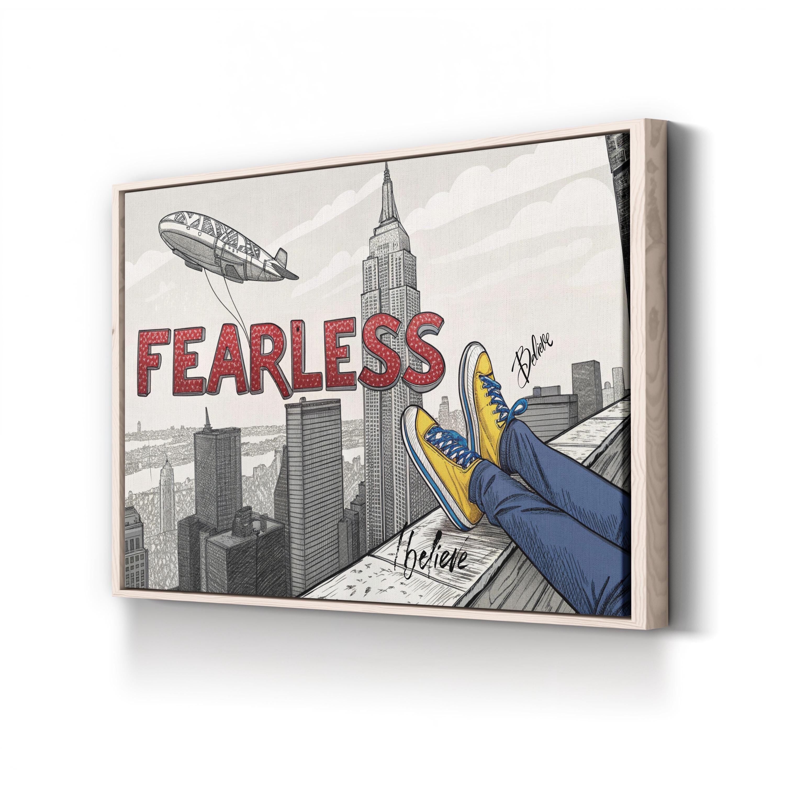 Fearless Inspirational Canvas Art Print – Motivational Wall Art for Modern Interiors
