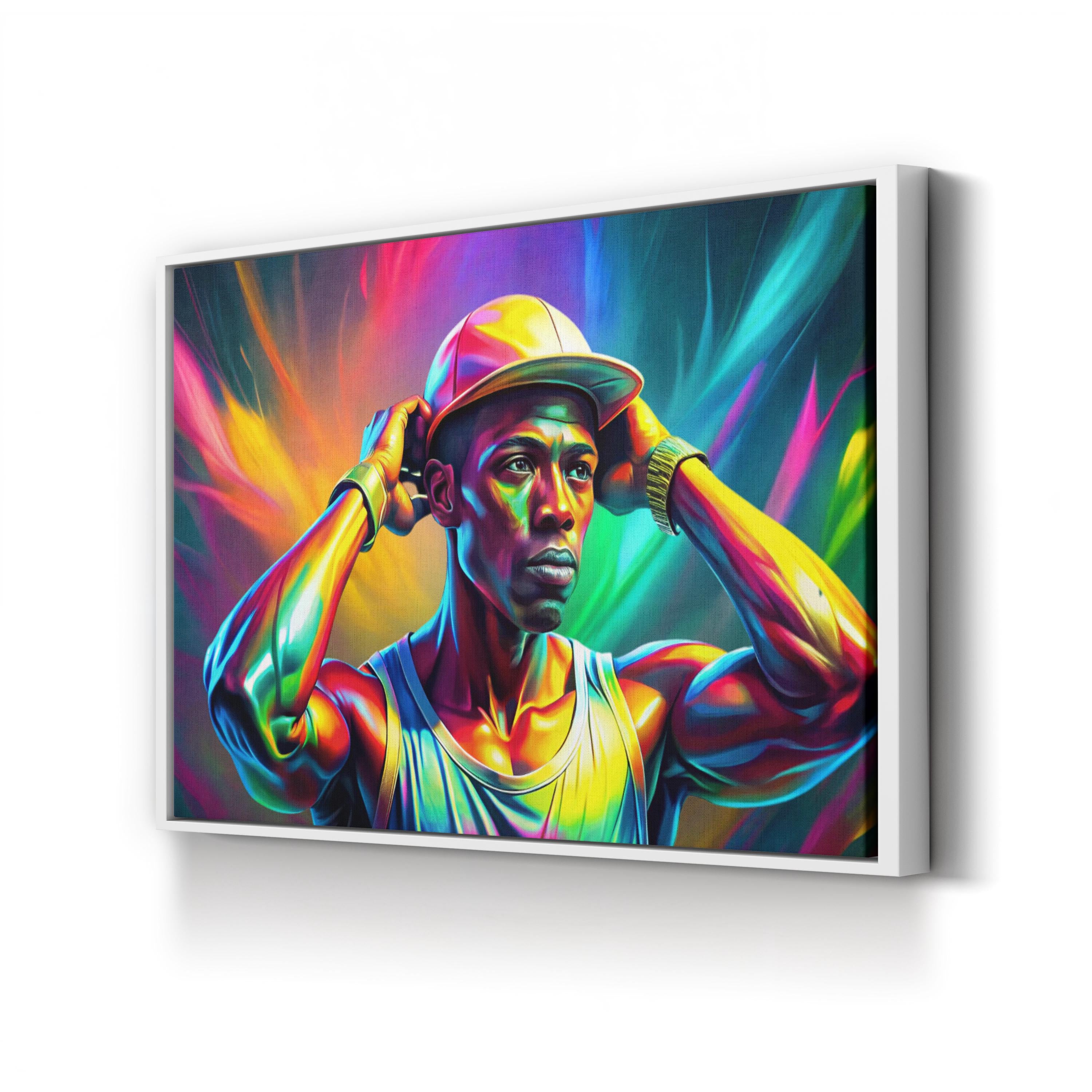 FLEXIN Neon Athlete – Period Illustration Wall Art | Motivational Canvas Print