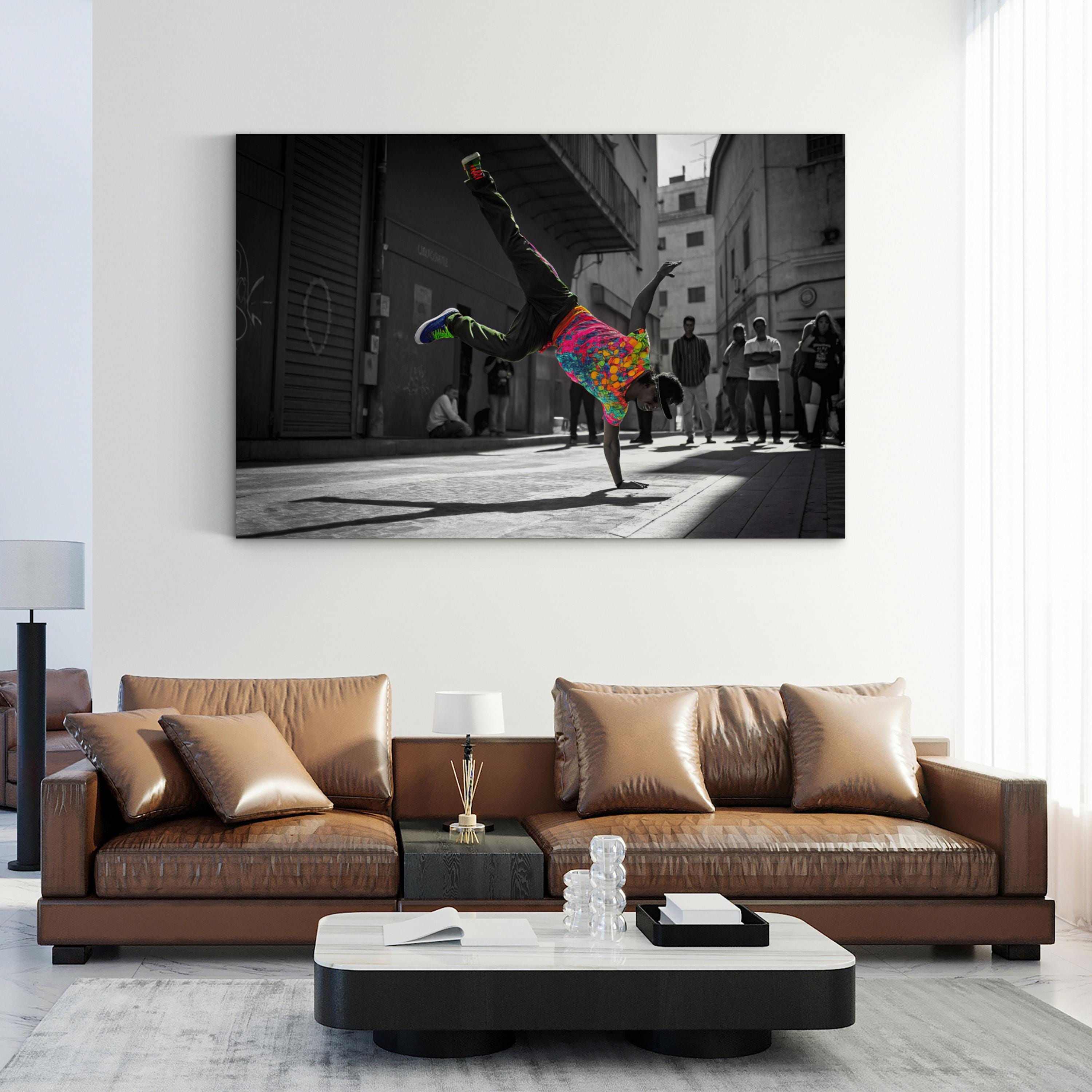 Breakdancer Urban – Period Illustration Wall Art | Street Art Canvas Print