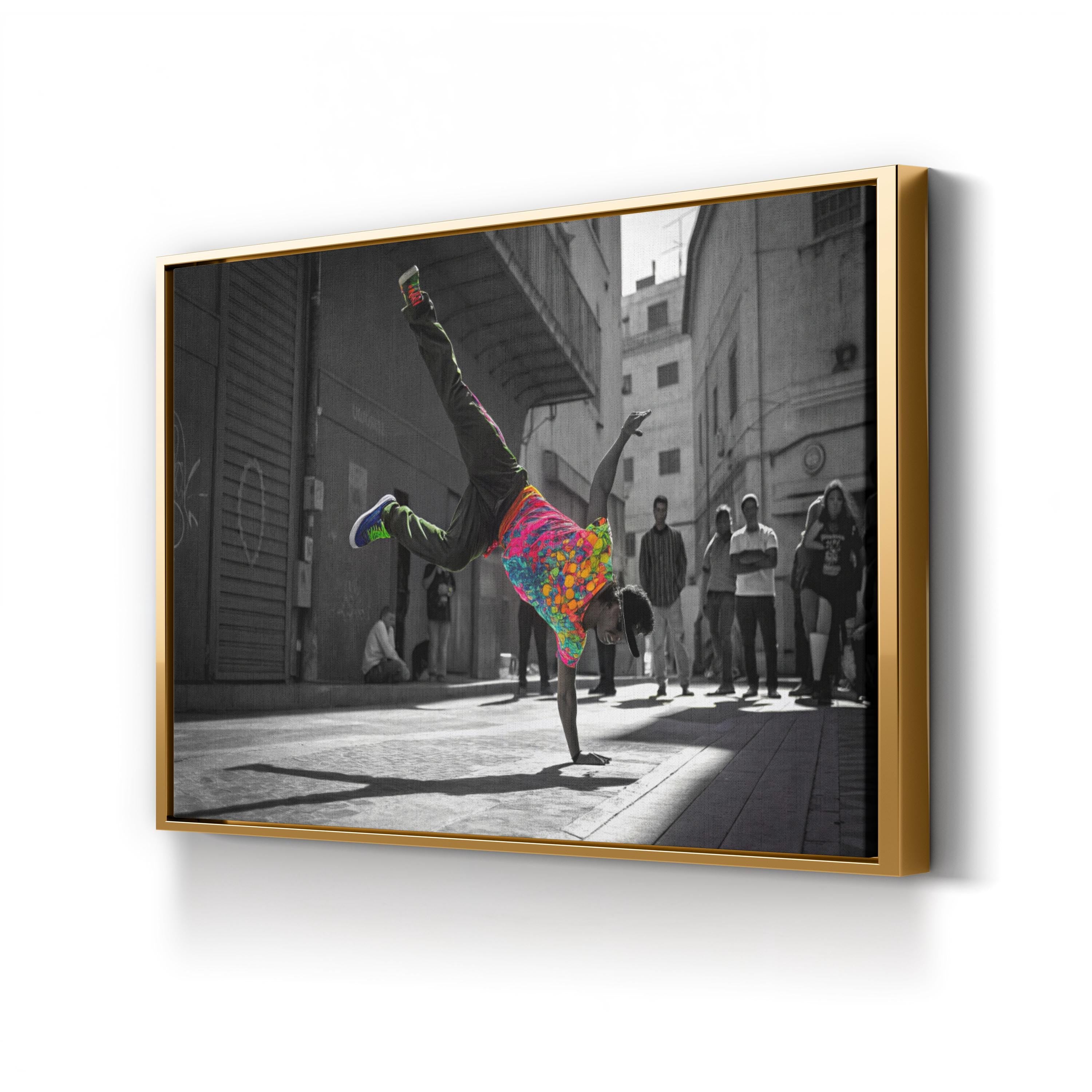 Breakdancer Urban – Period Illustration Wall Art | Street Art Canvas Print