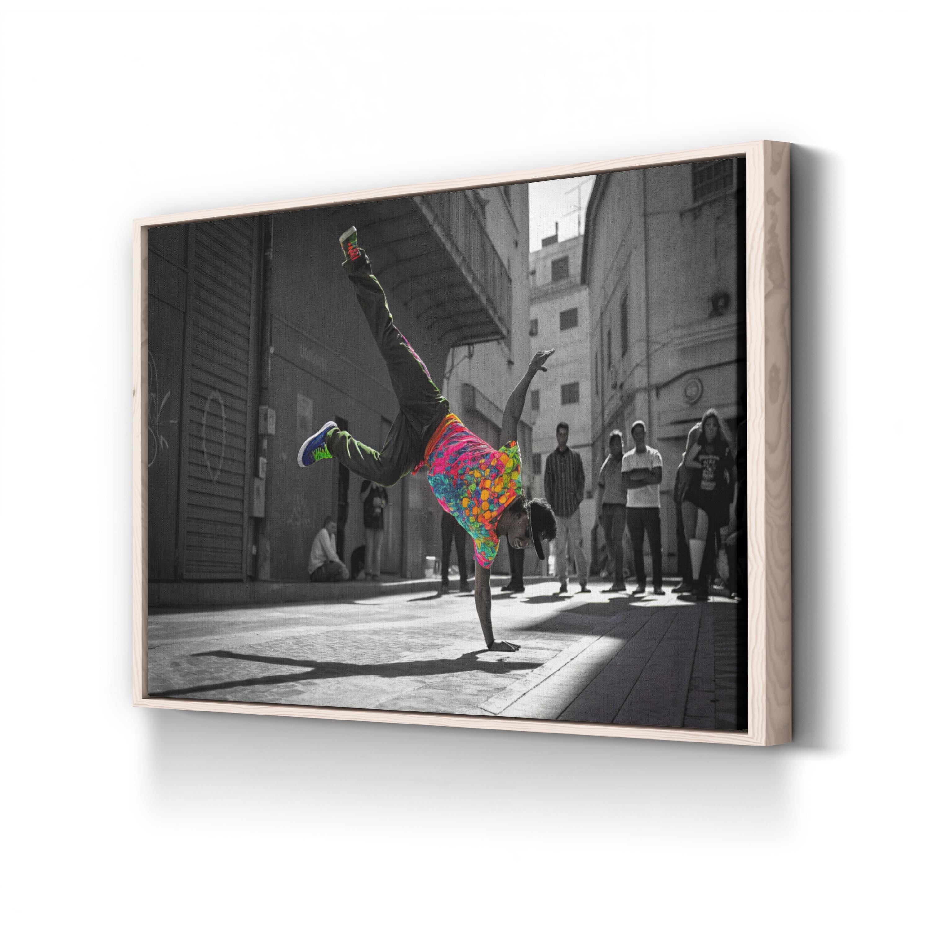 Breakdancer Urban – Period Illustration Wall Art | Street Art Canvas Print