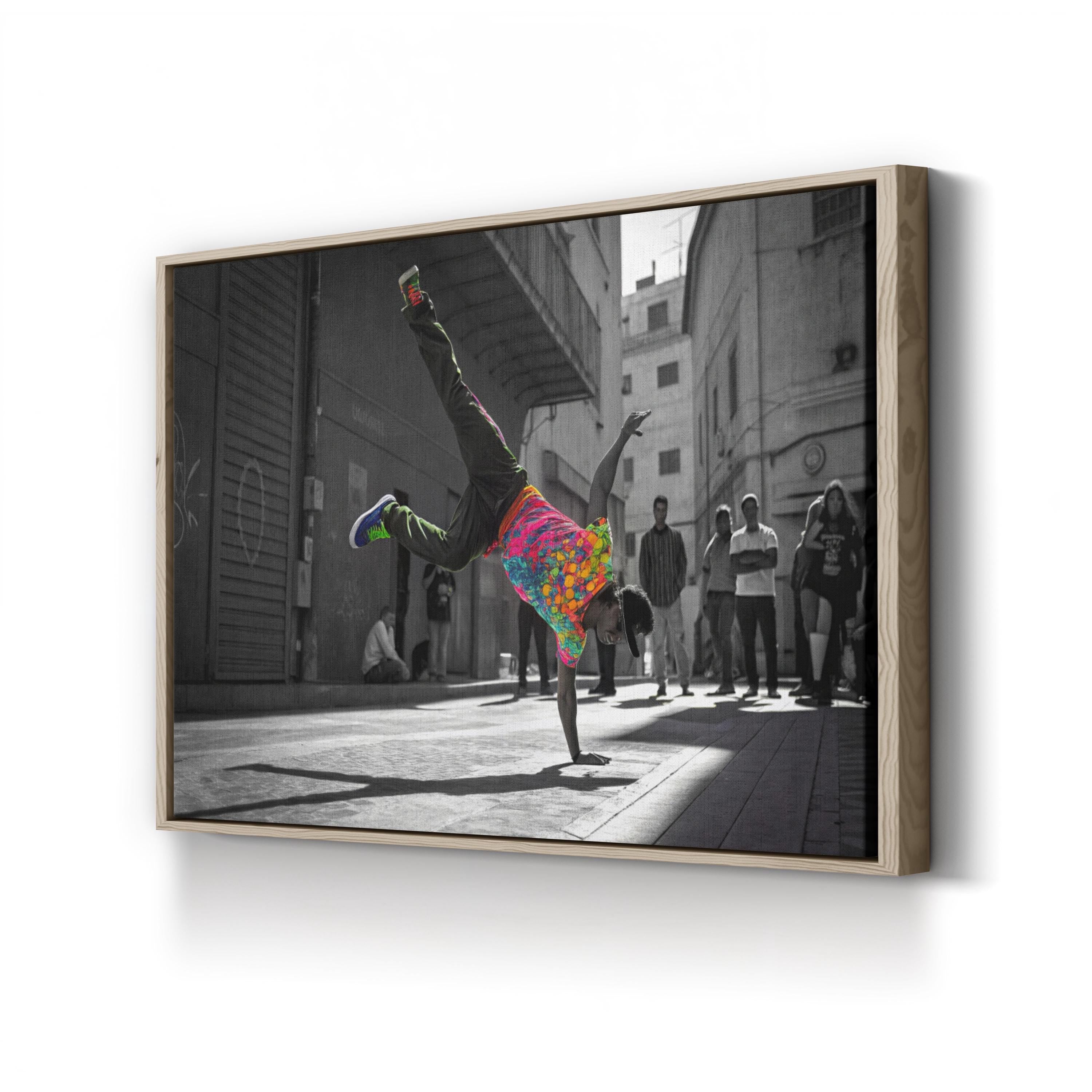 Breakdancer Urban – Period Illustration Wall Art | Street Art Canvas Print