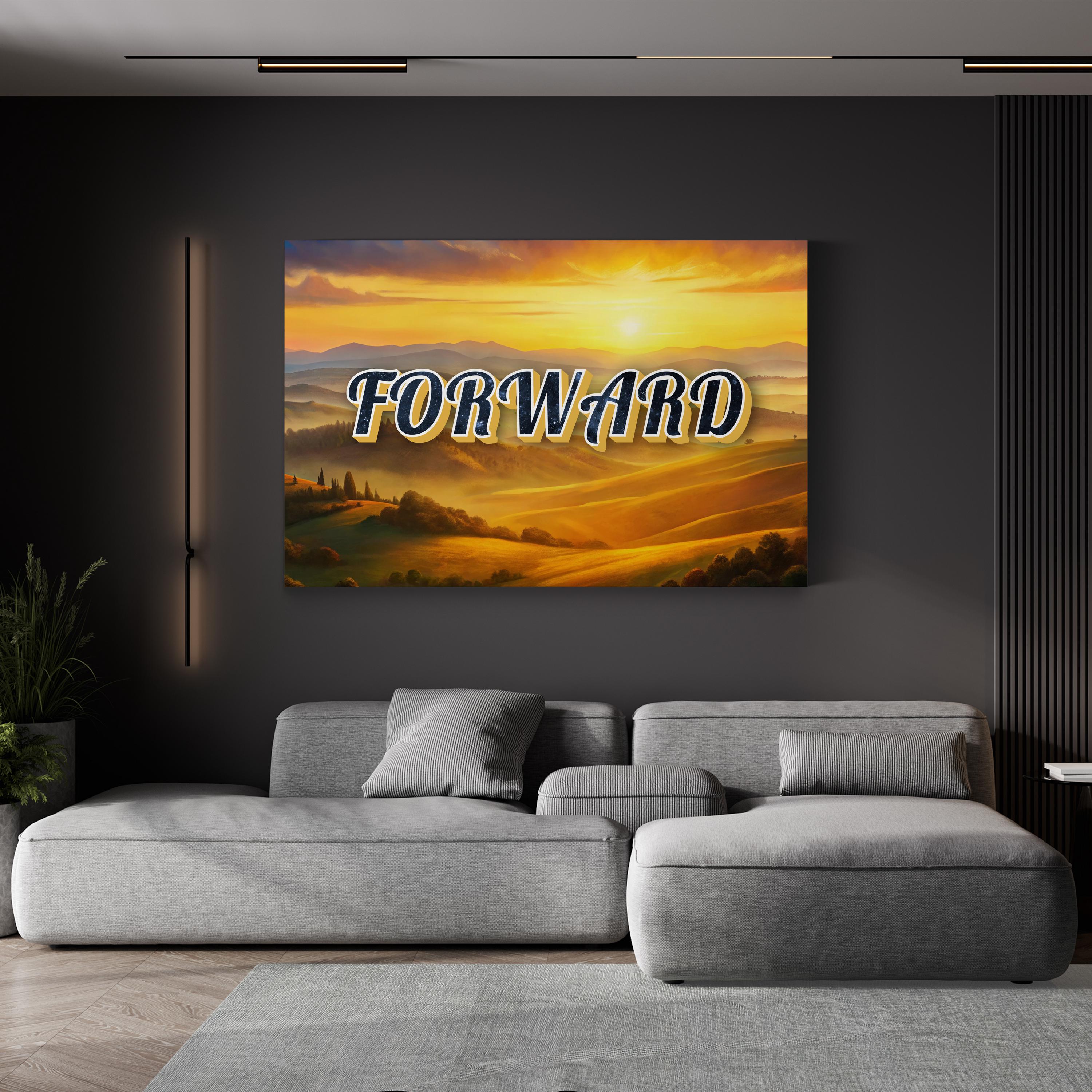 Forward Wall Art | Motivational Landscape Typography Canvas Print