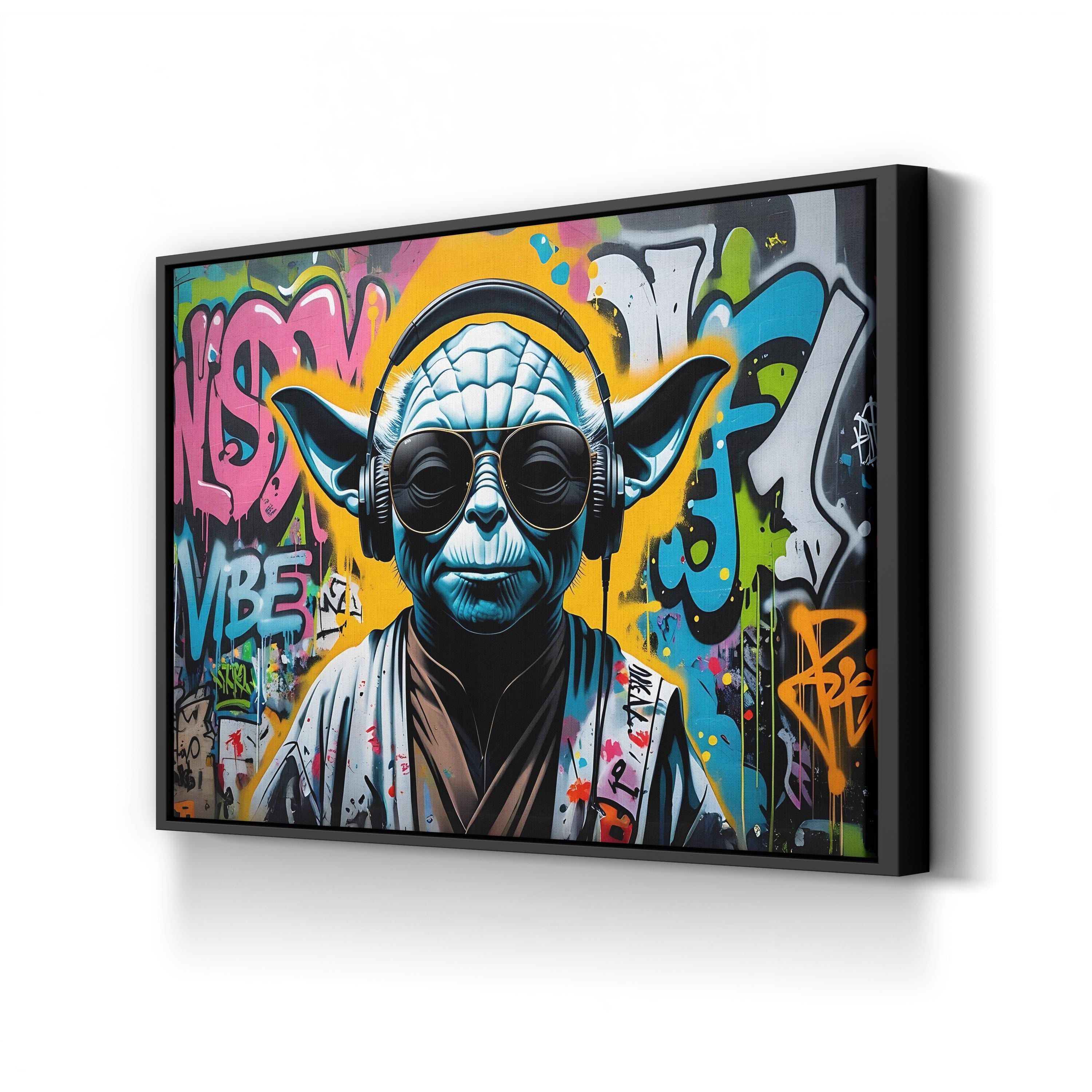 Graffiti Alien DJ – Period Illustration Wall Art | Street Art Canvas Print