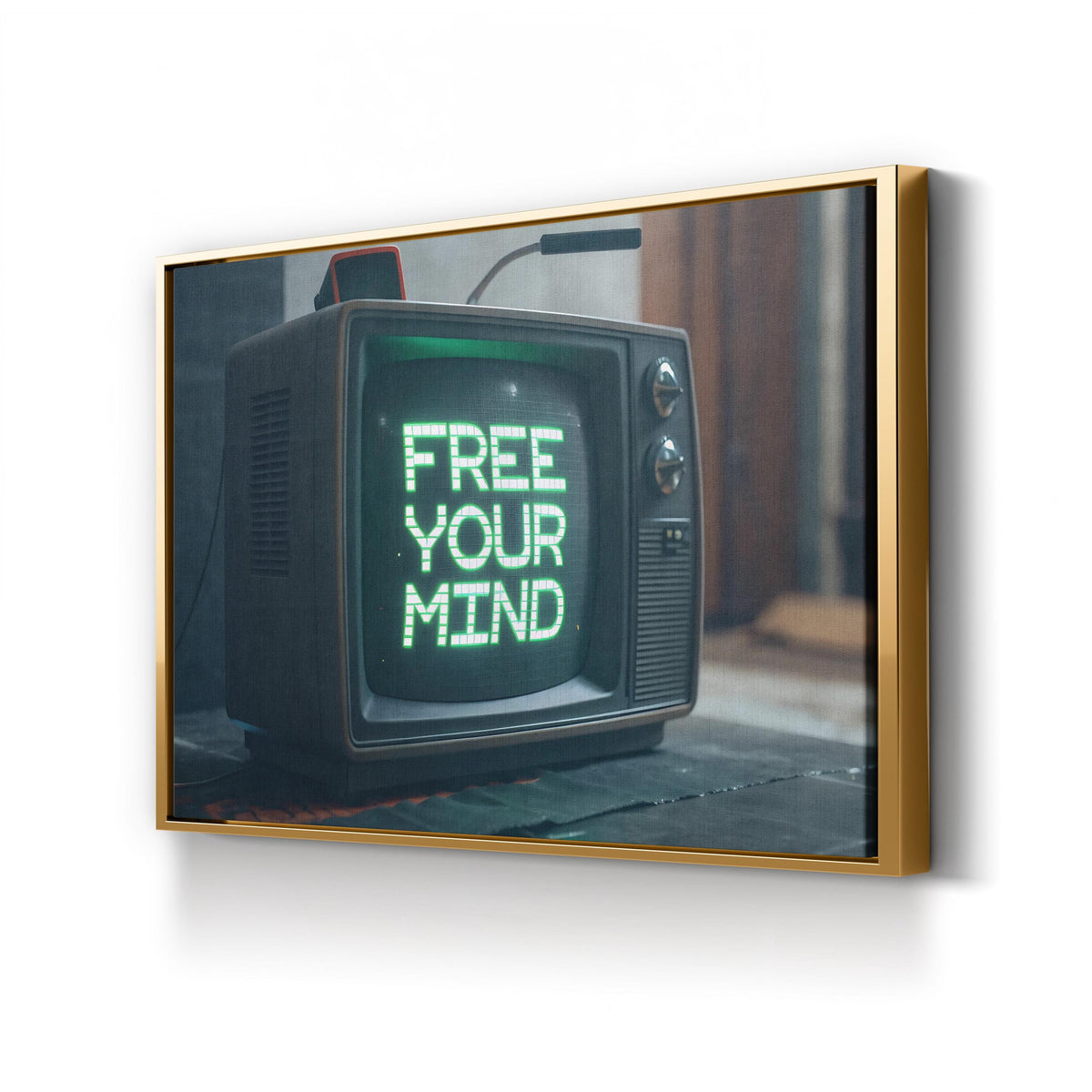 Free Your Mind canvas print in Gold Framed Canvas