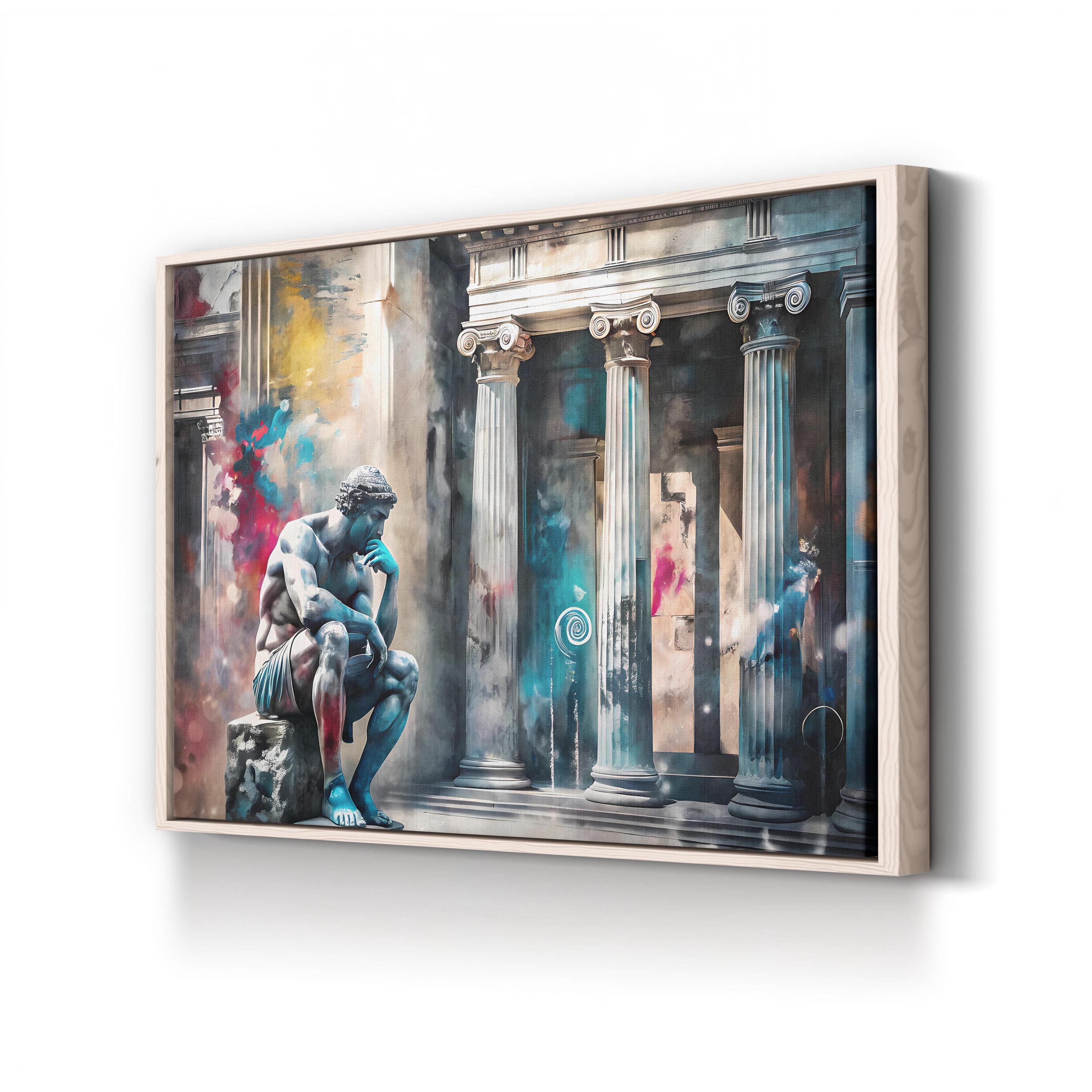 Abstract Graffiti Columns – Period Illustration Wall Art | Bold Urban Canvas Print