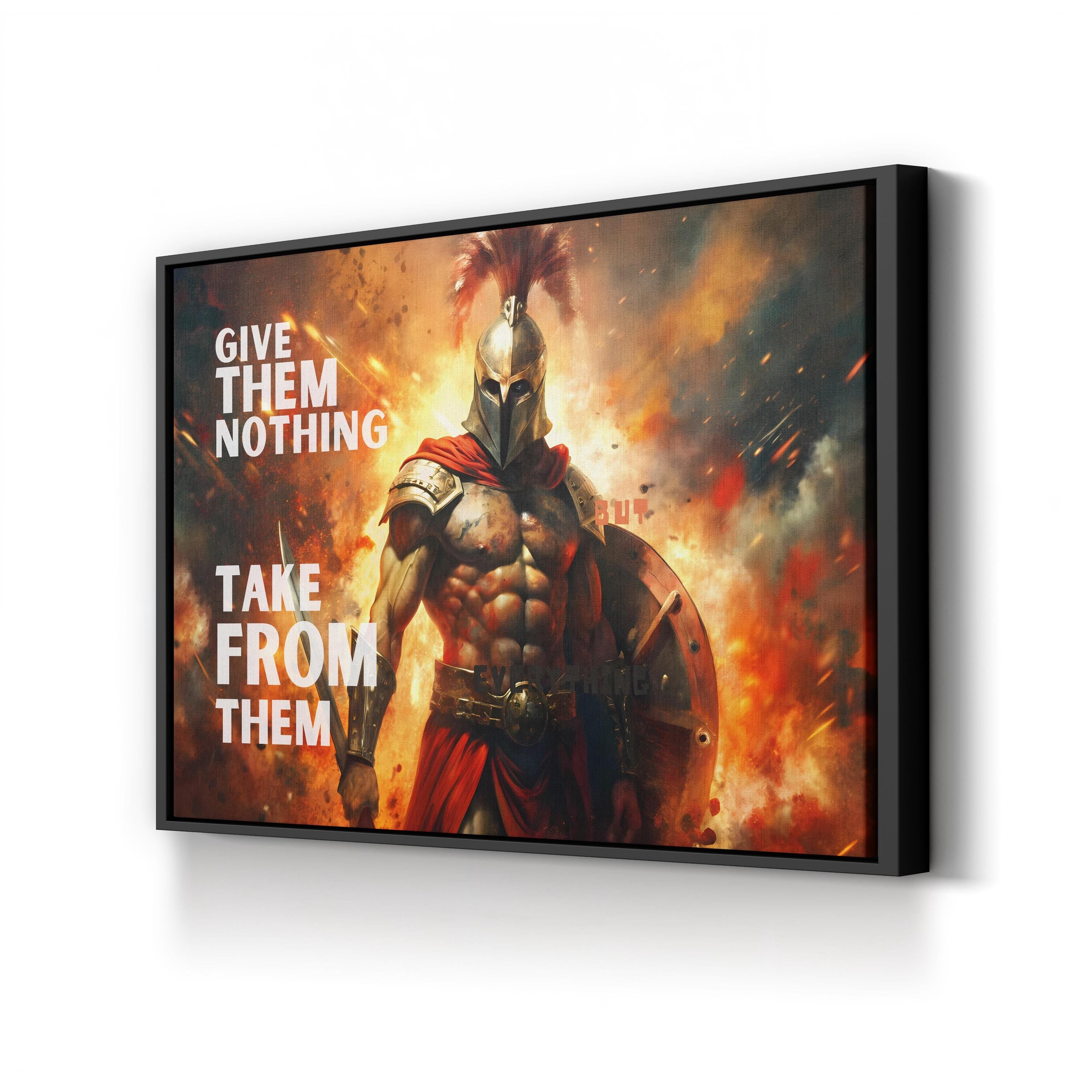 Spartan Warrior – Period Illustration Wall Art | Motivational Gym Canvas Print