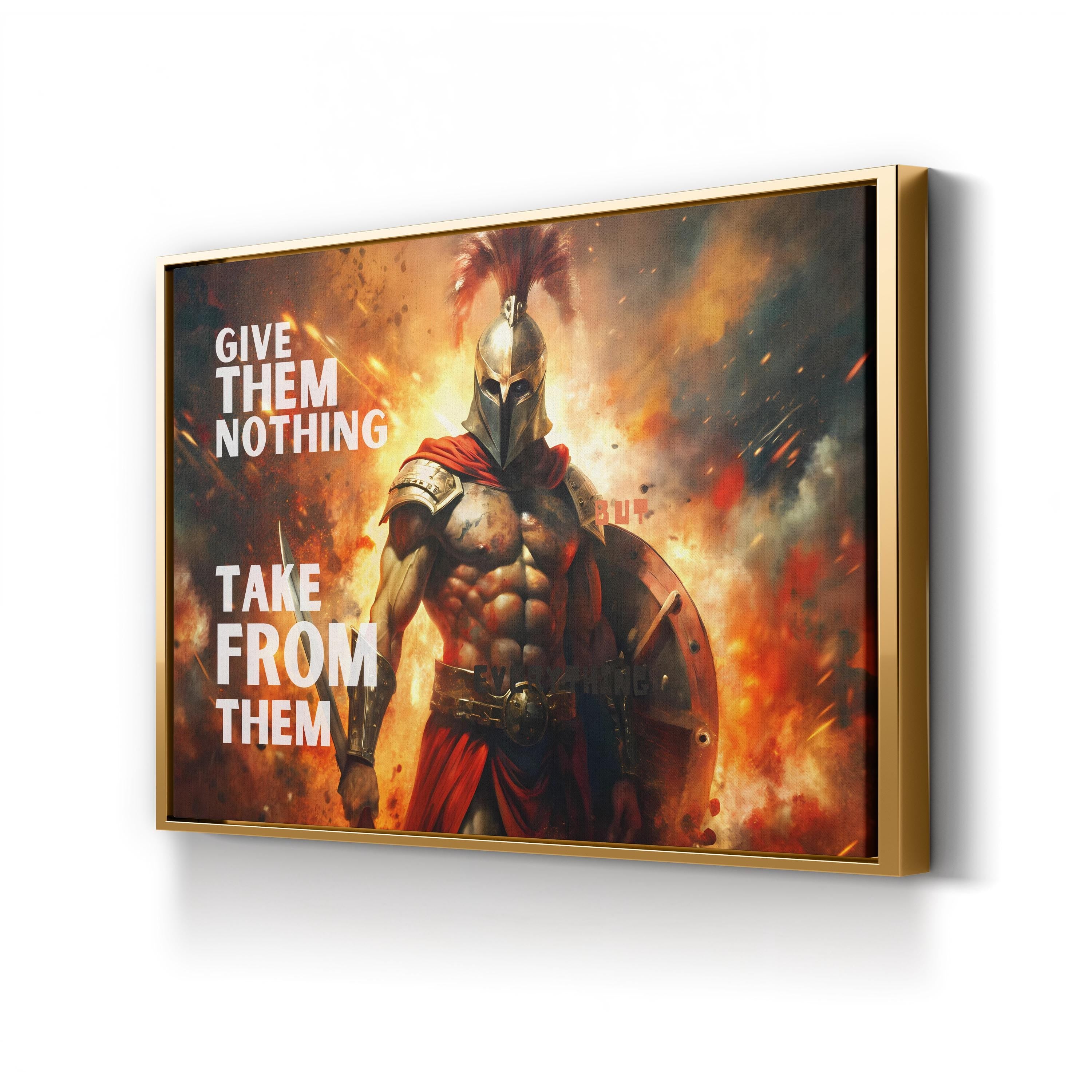 Spartan Warrior – Period Illustration Wall Art | Motivational Gym Canvas Print