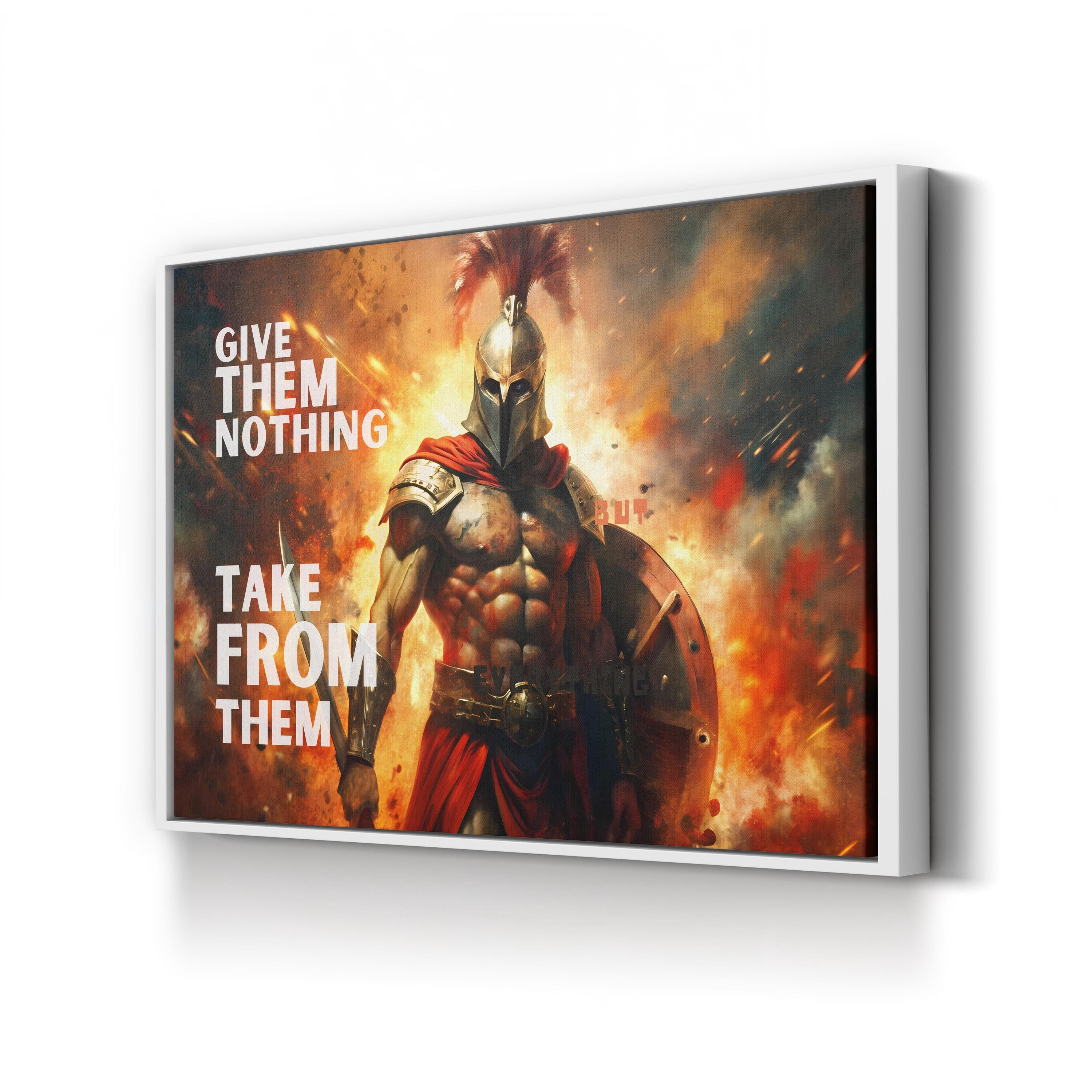 Spartan Warrior – Period Illustration Wall Art | Motivational Gym Canvas Print