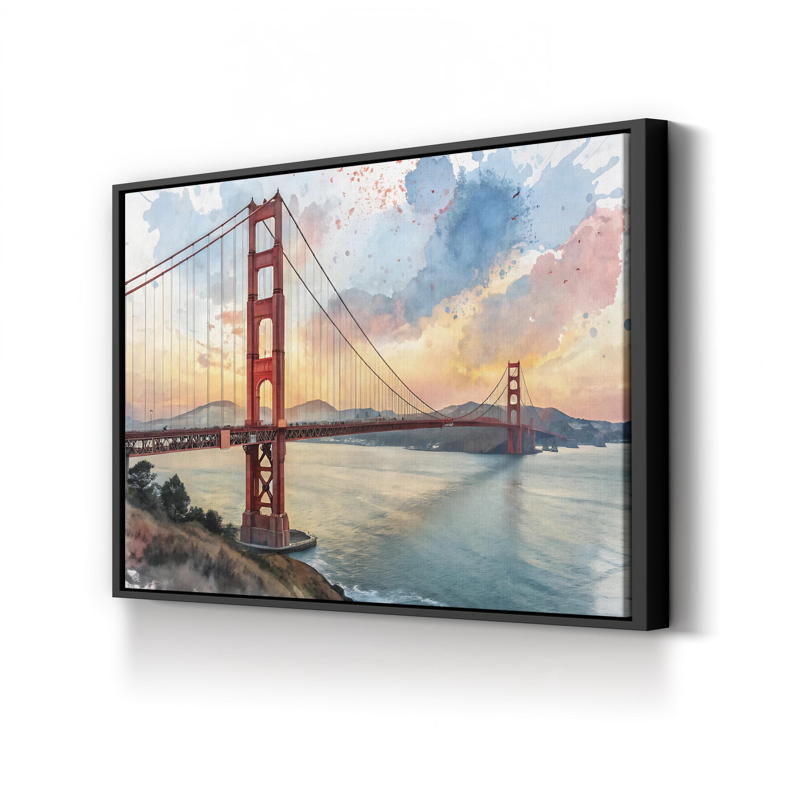 Golden Gate Bridge Sunset – Vintage Photography Wall Art | San Francisco Bay Canvas Print