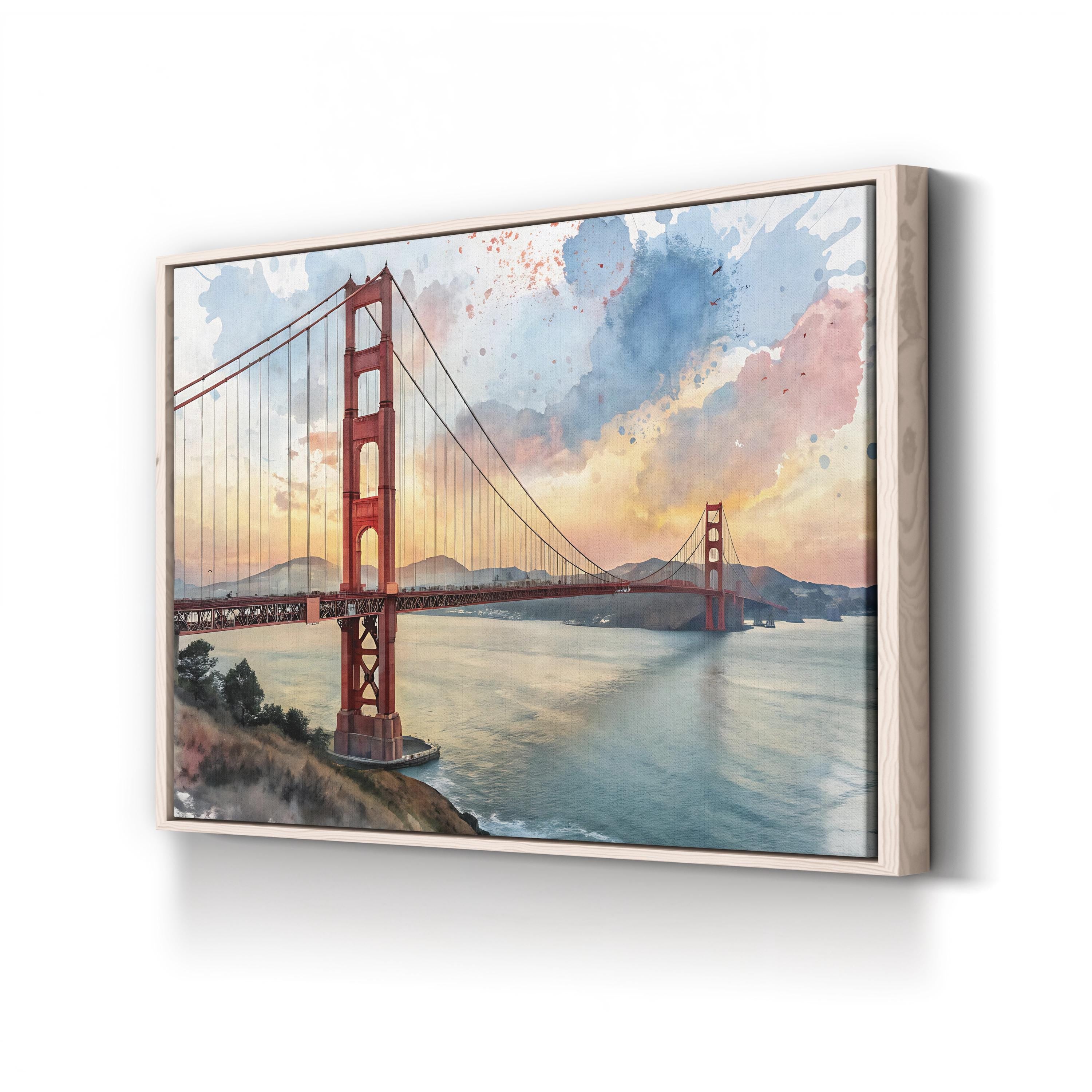 Golden Gate Bridge Sunset – Vintage Photography Wall Art | San Francisco Bay Canvas Print