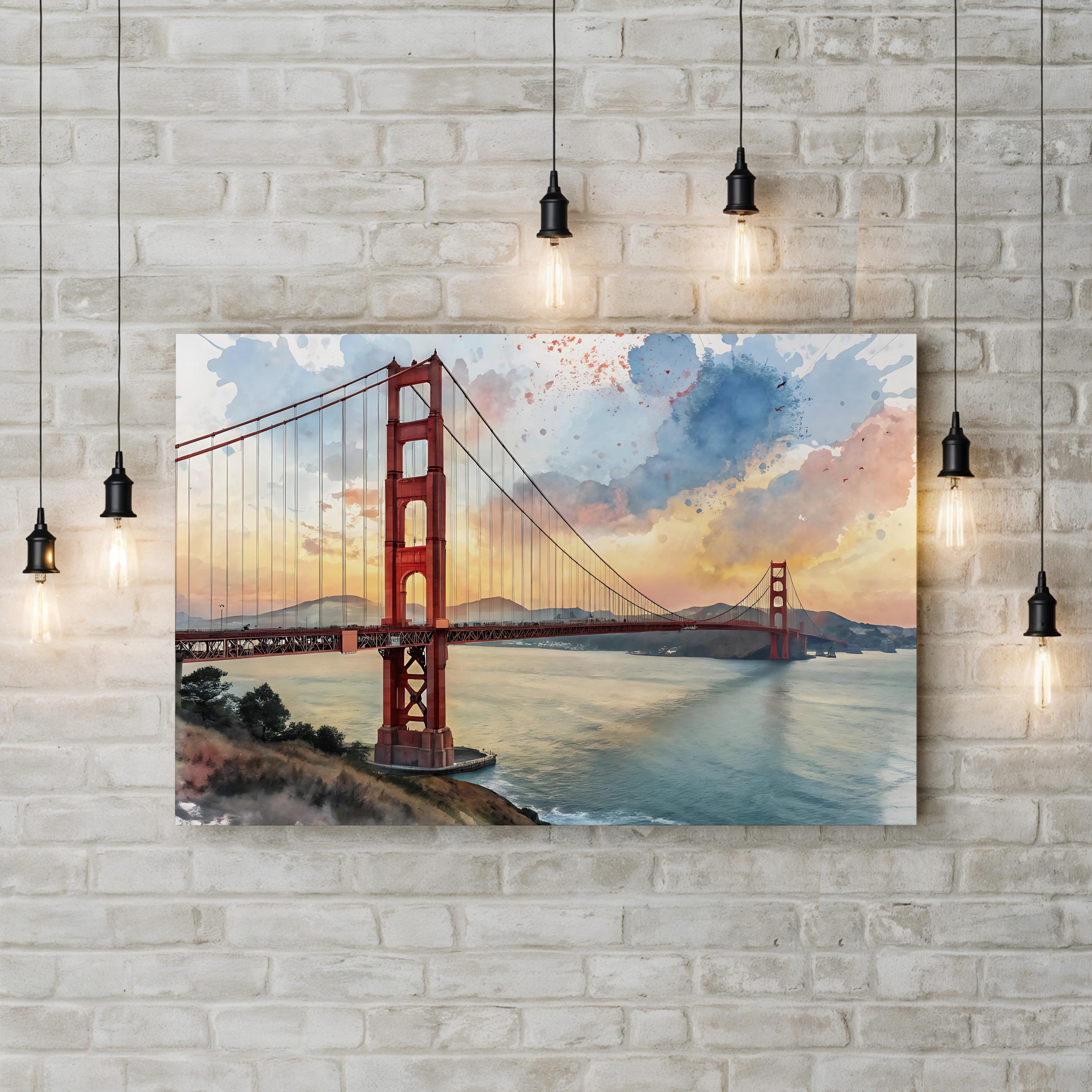 Golden Gate Bridge Sunset – Vintage Photography Wall Art | San Francisco Bay Canvas Print