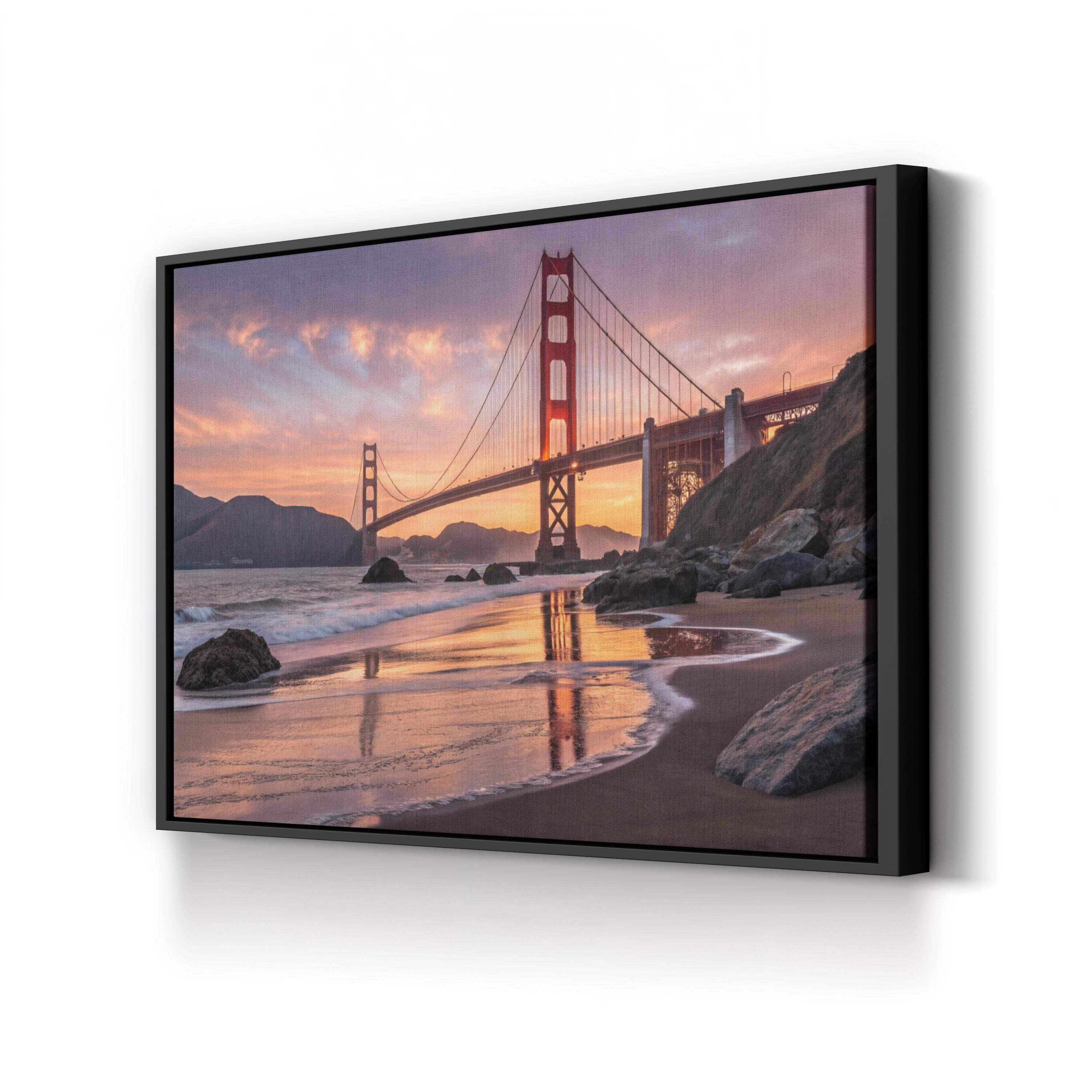 Golden Gate Bridge Sunset — San Francisco, California Coastal Canvas Wall Art