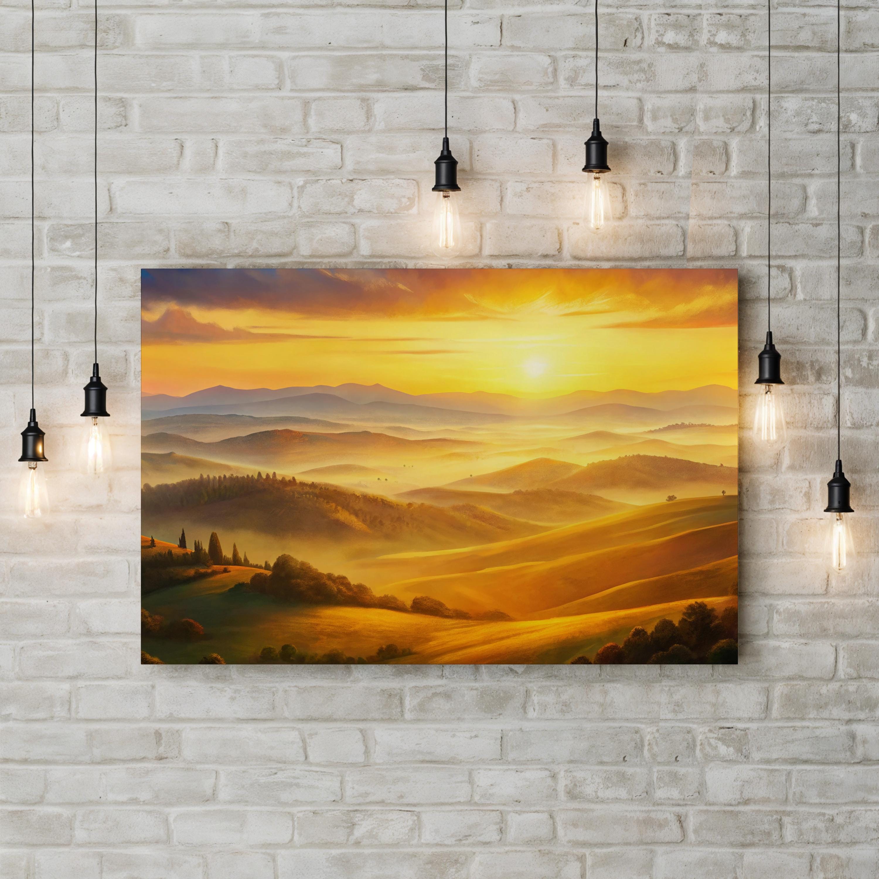 Mount Tamalpais Sunset – Vintage Photography Wall Art | Golden Hour Mountain Canvas Print