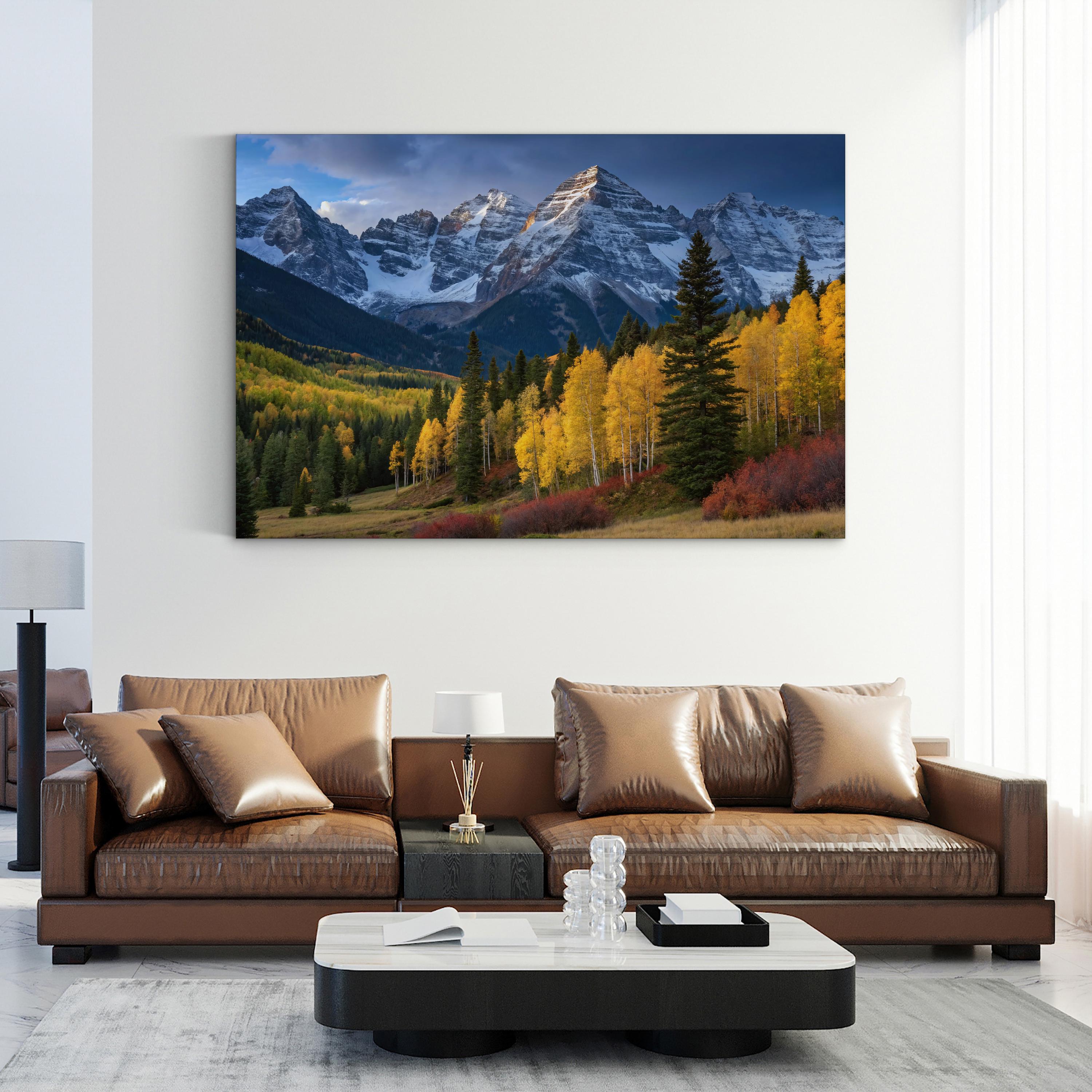 Autumn Aspen Mountain – Vintage Photography Wall Art | Fall Foliage Landscape Canvas Print