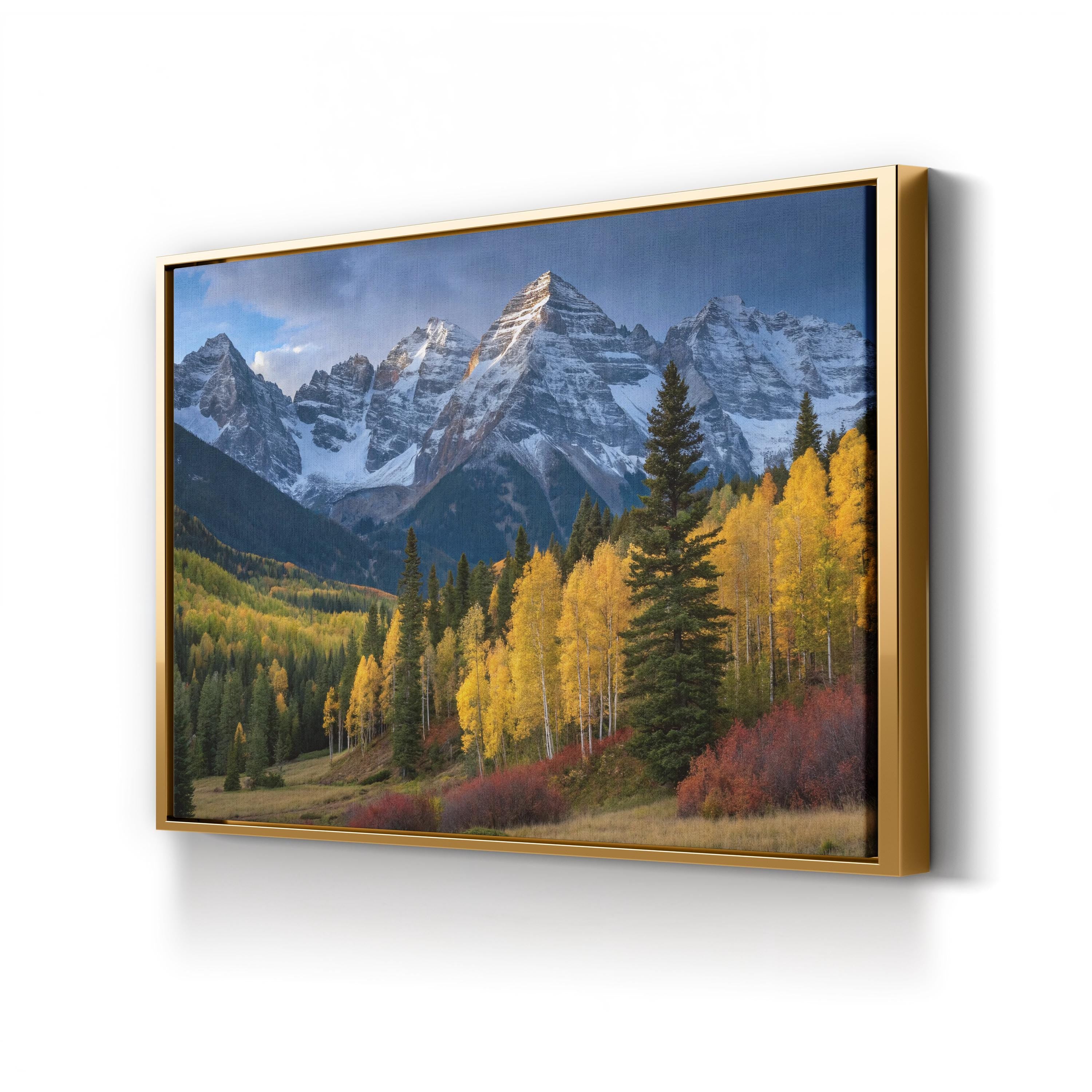 Autumn Aspen Mountain – Vintage Photography Wall Art | Fall Foliage Landscape Canvas Print