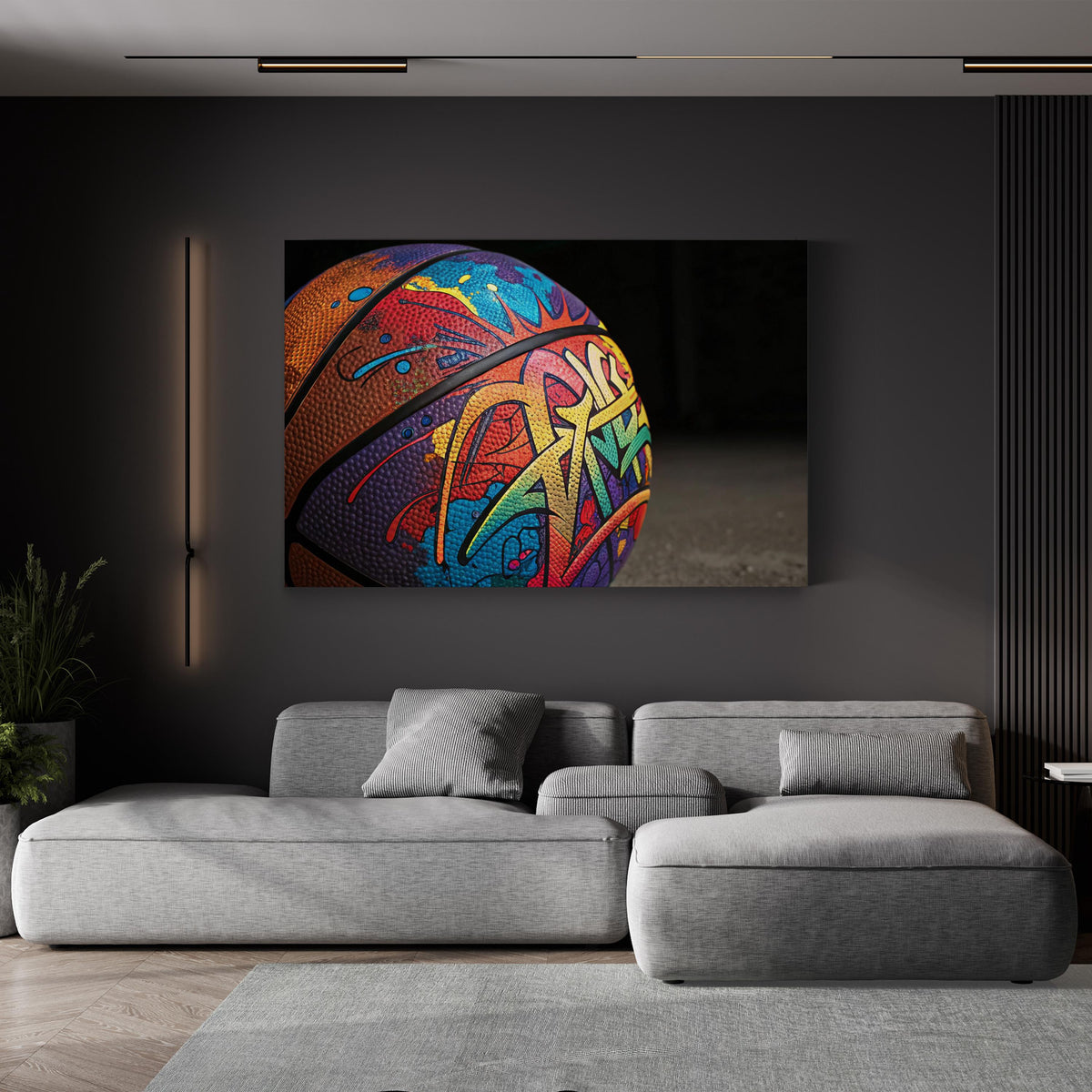 Graffiti Basketball canvas print in Unframed style