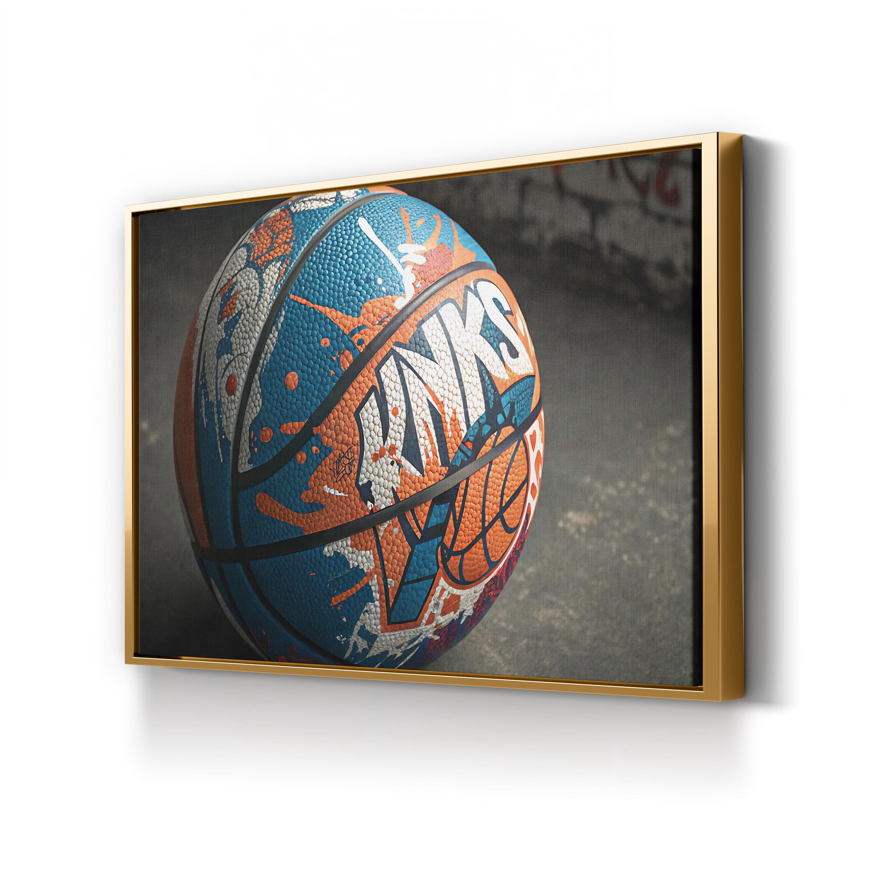 Knicks Graffiti Basketball – Period Illustration Wall Art | New York Sports Canvas Print