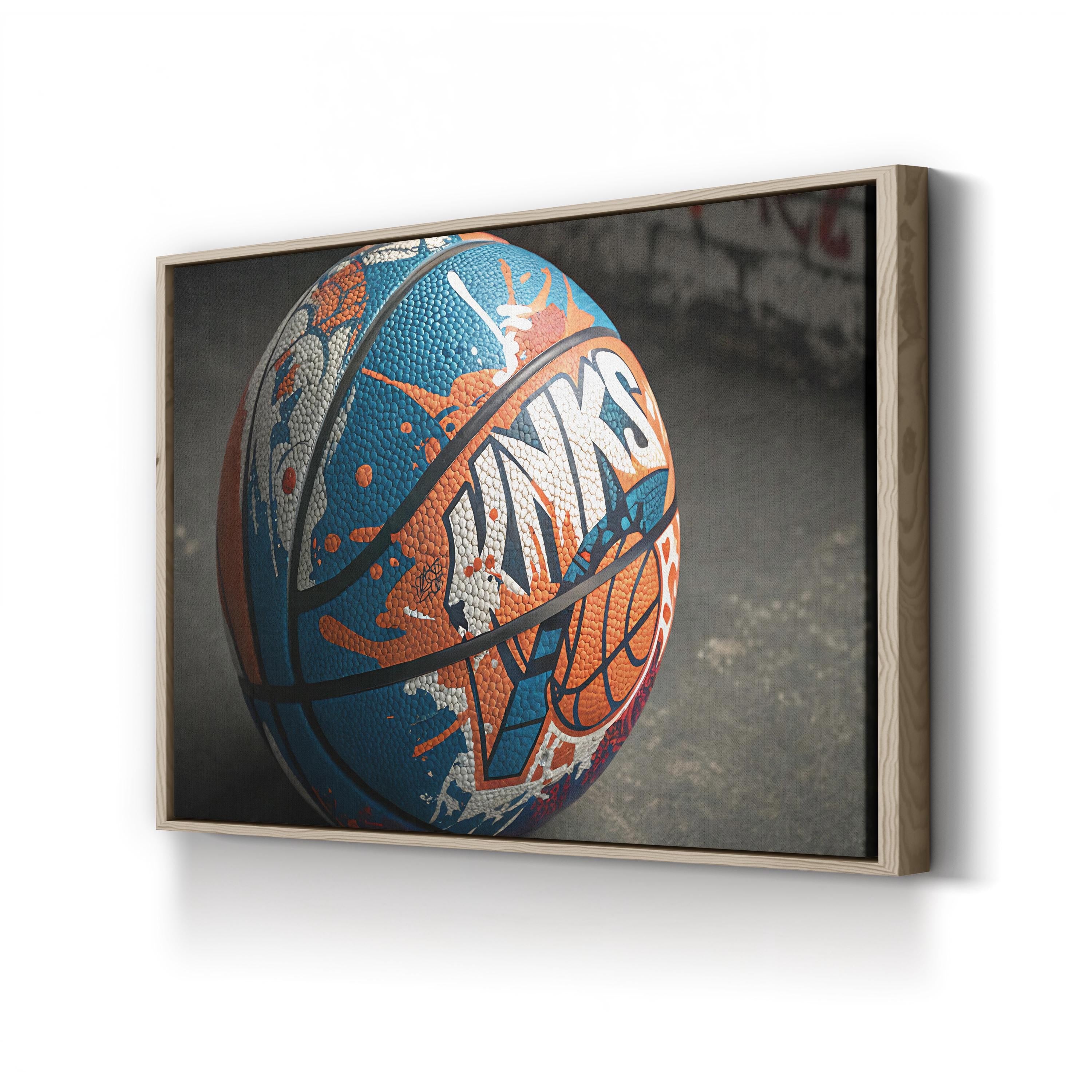 Knicks Graffiti Basketball – Period Illustration Wall Art | New York Sports Canvas Print
