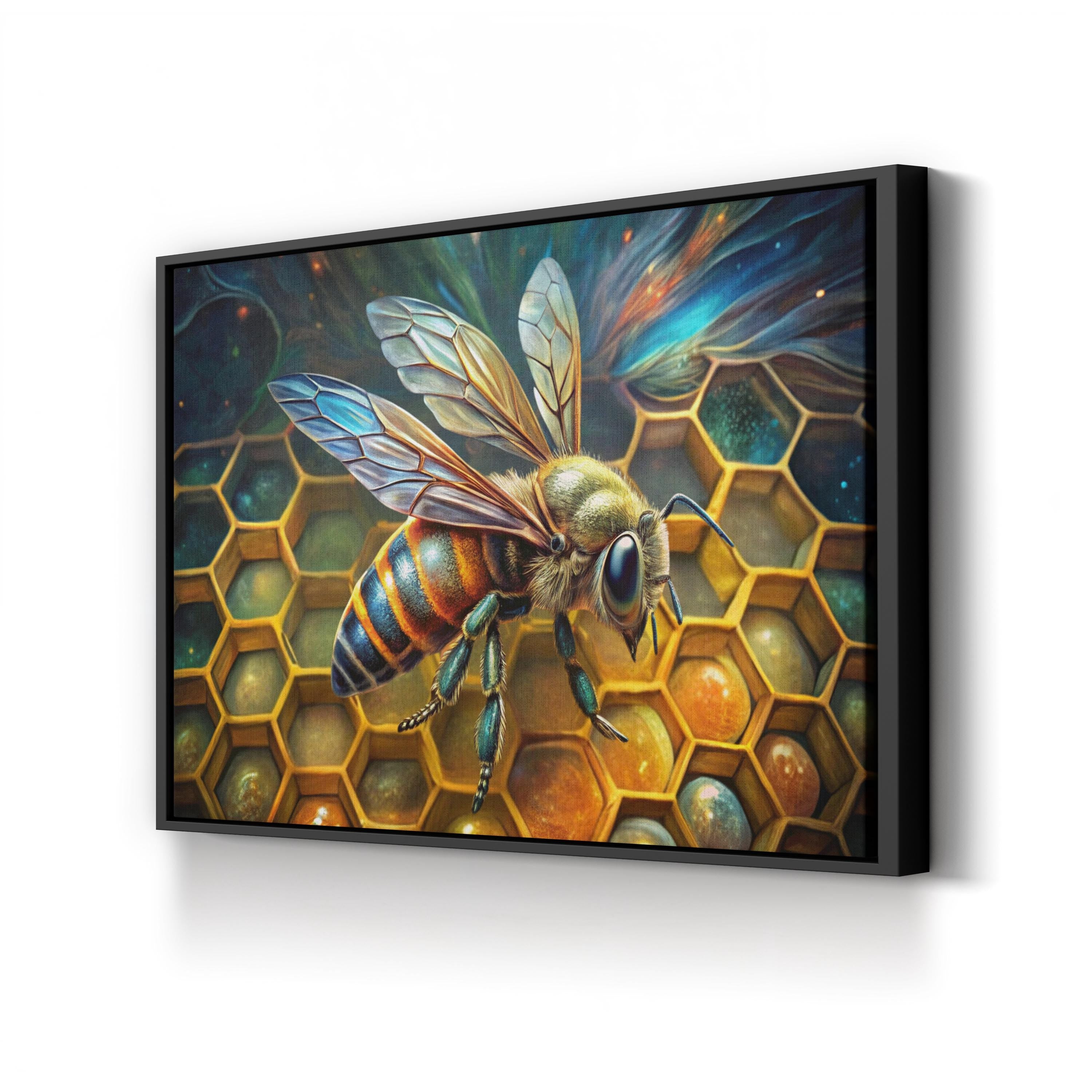 Graffiti Honeycomb Bee Canvas – Modern Street Art Wall Art
