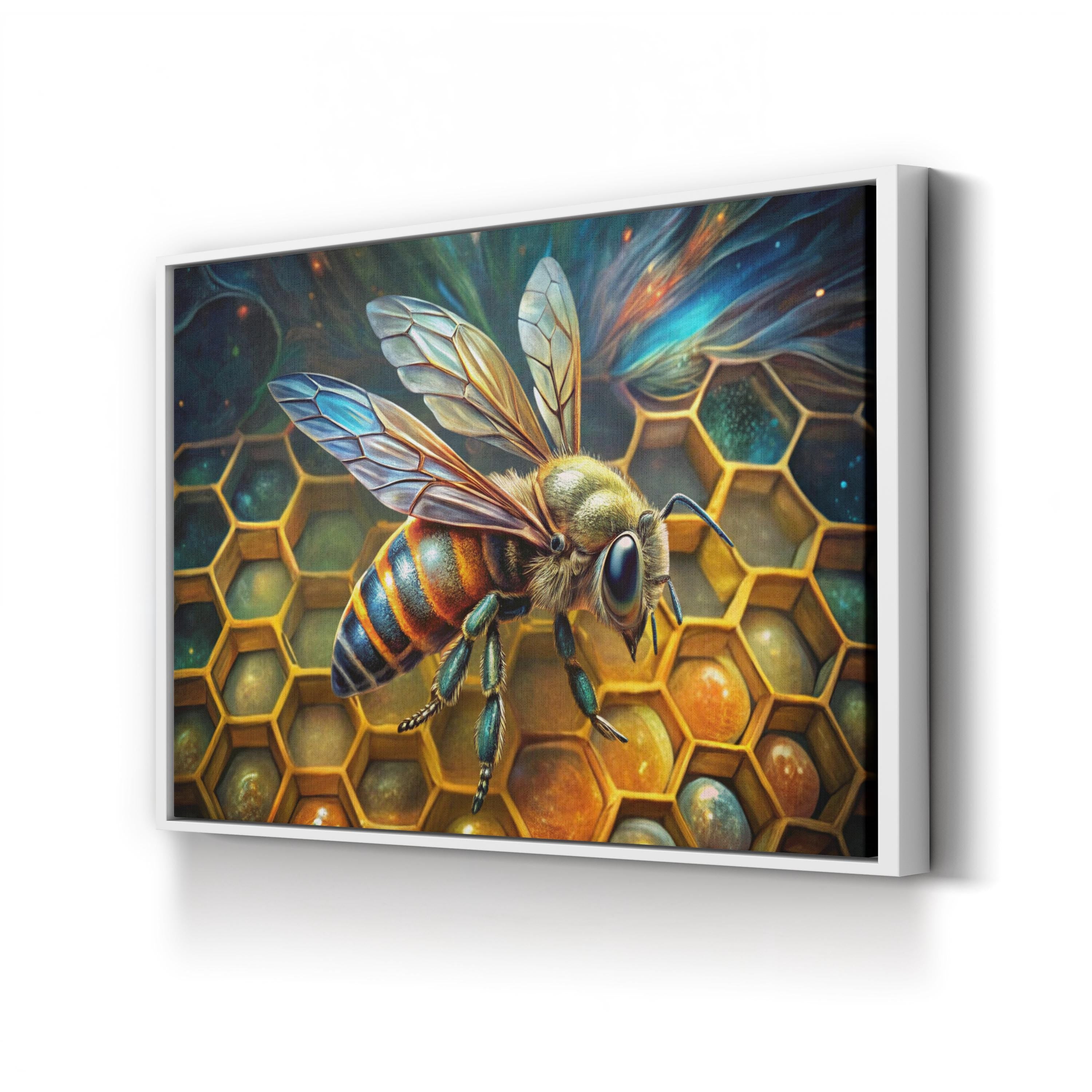 Graffiti Honeycomb Bee Canvas – Modern Street Art Wall Art