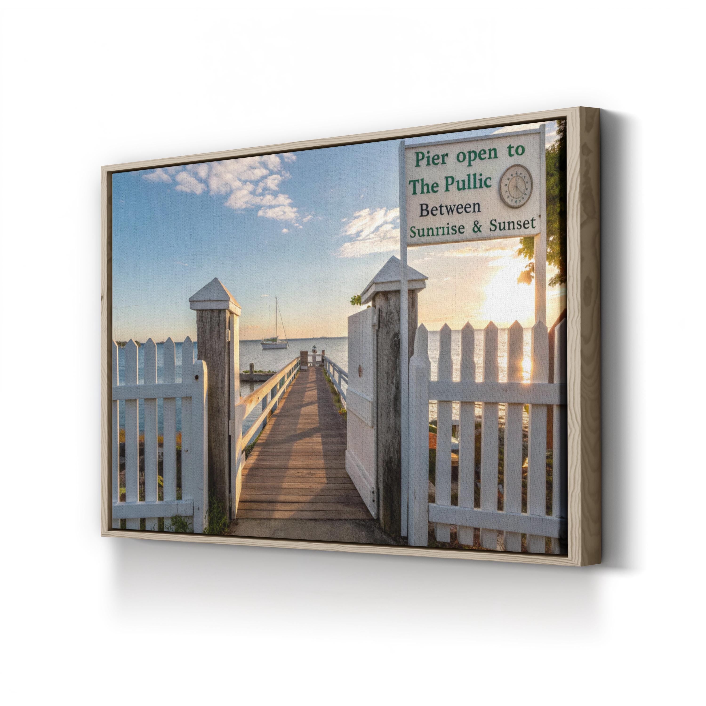 Coastal Sunrise Pier – Vintage Photography Wall Art | Beach House Canvas Print