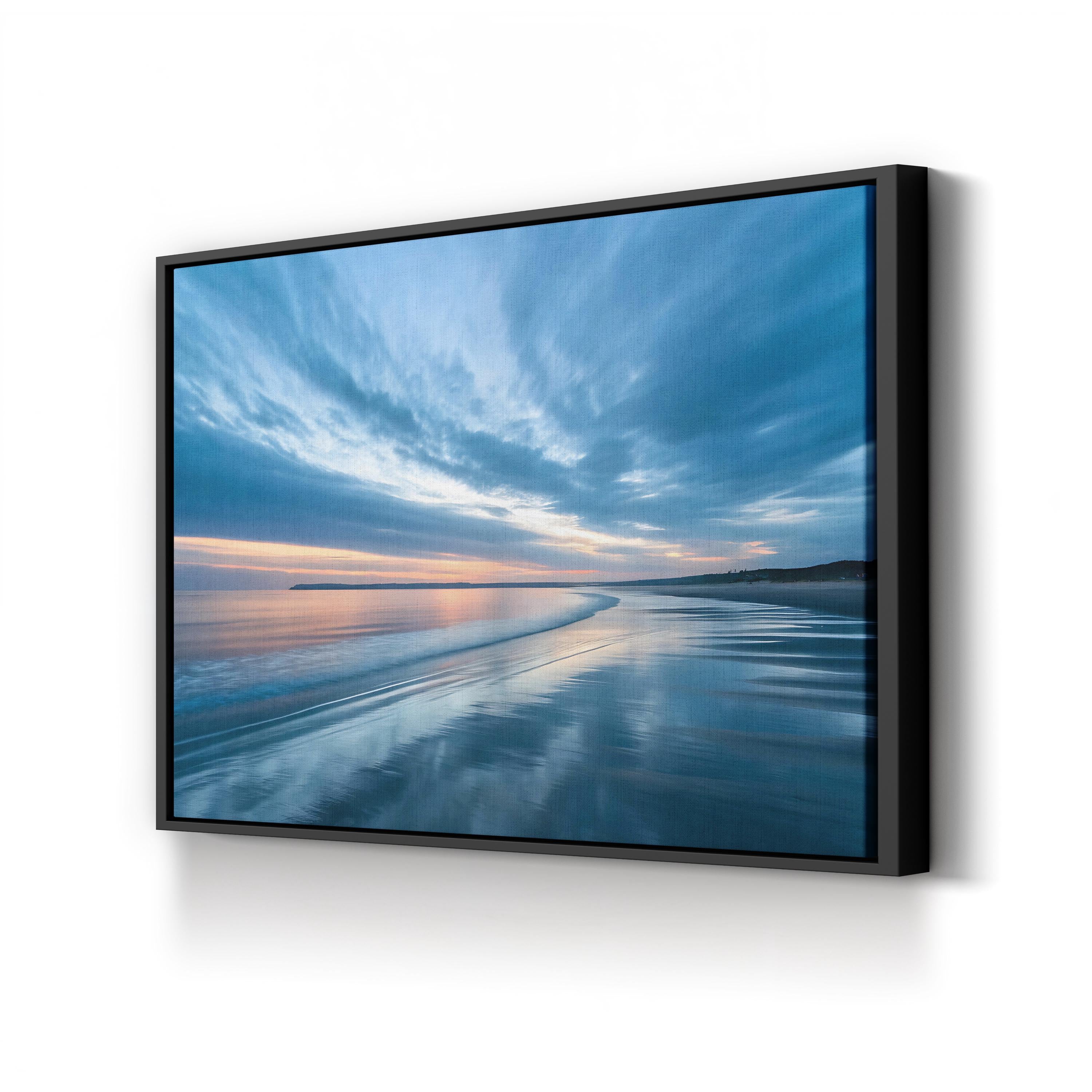 Blue Hour Coastal Reflection – Vintage Photography Wall Art | Nautical Canvas Print